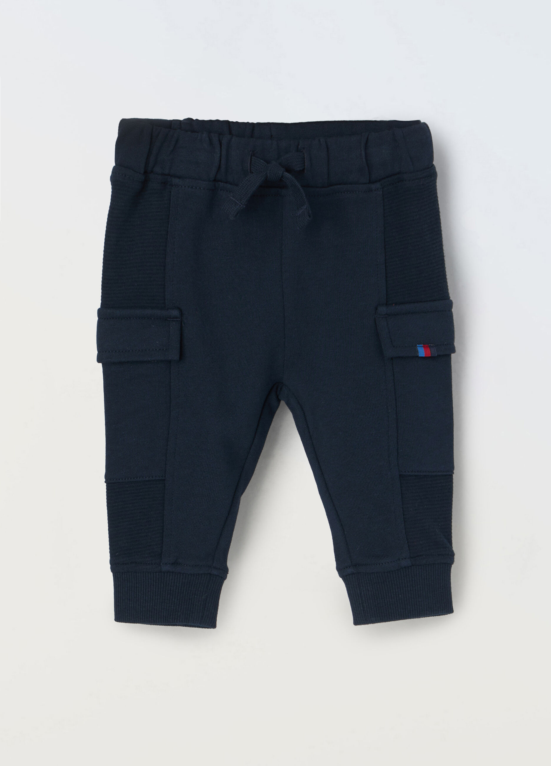 Jogger cargo in french terry di misto cotone neonato_0