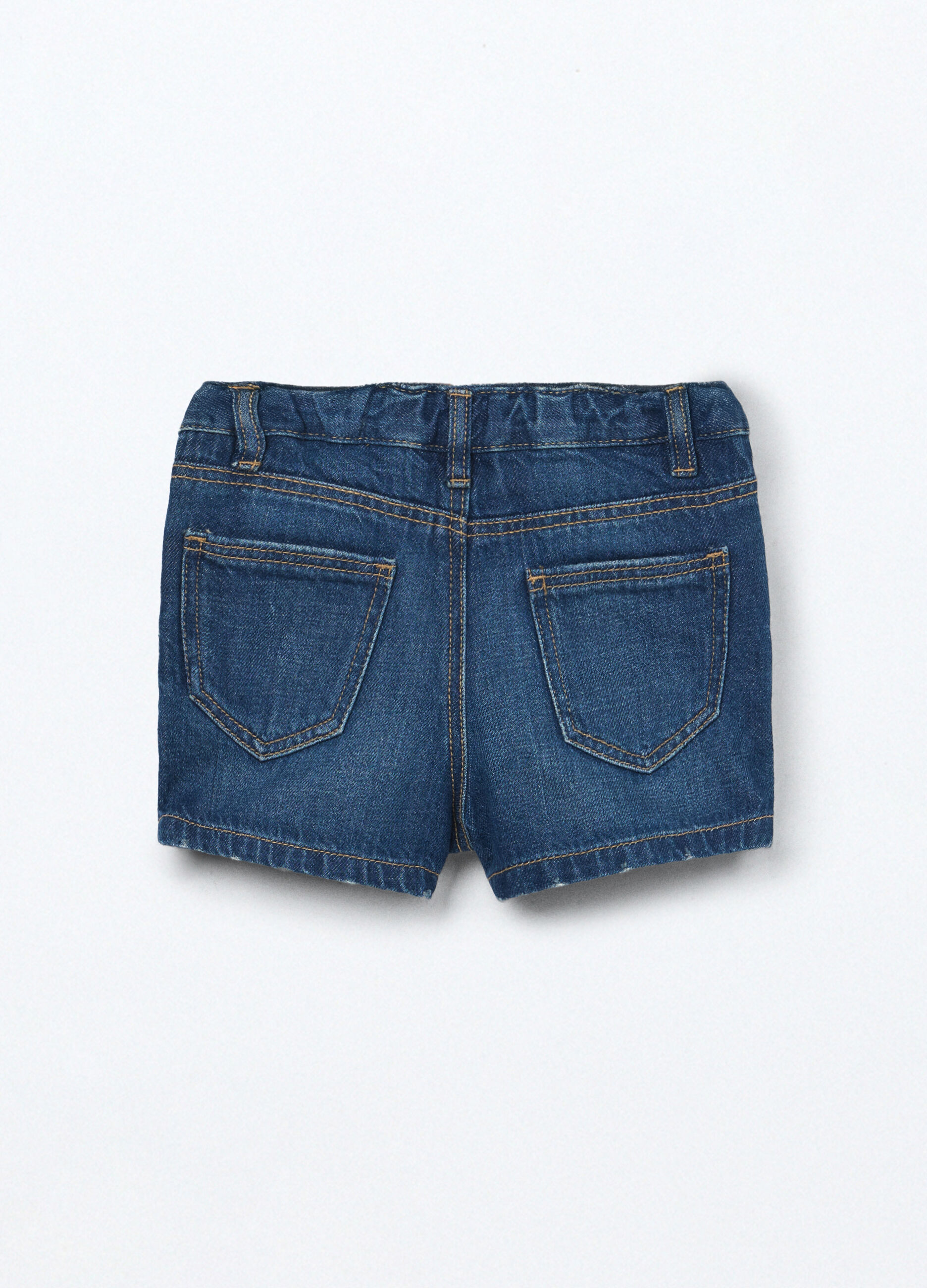 Gonna in denim di puro cotone neonata_1