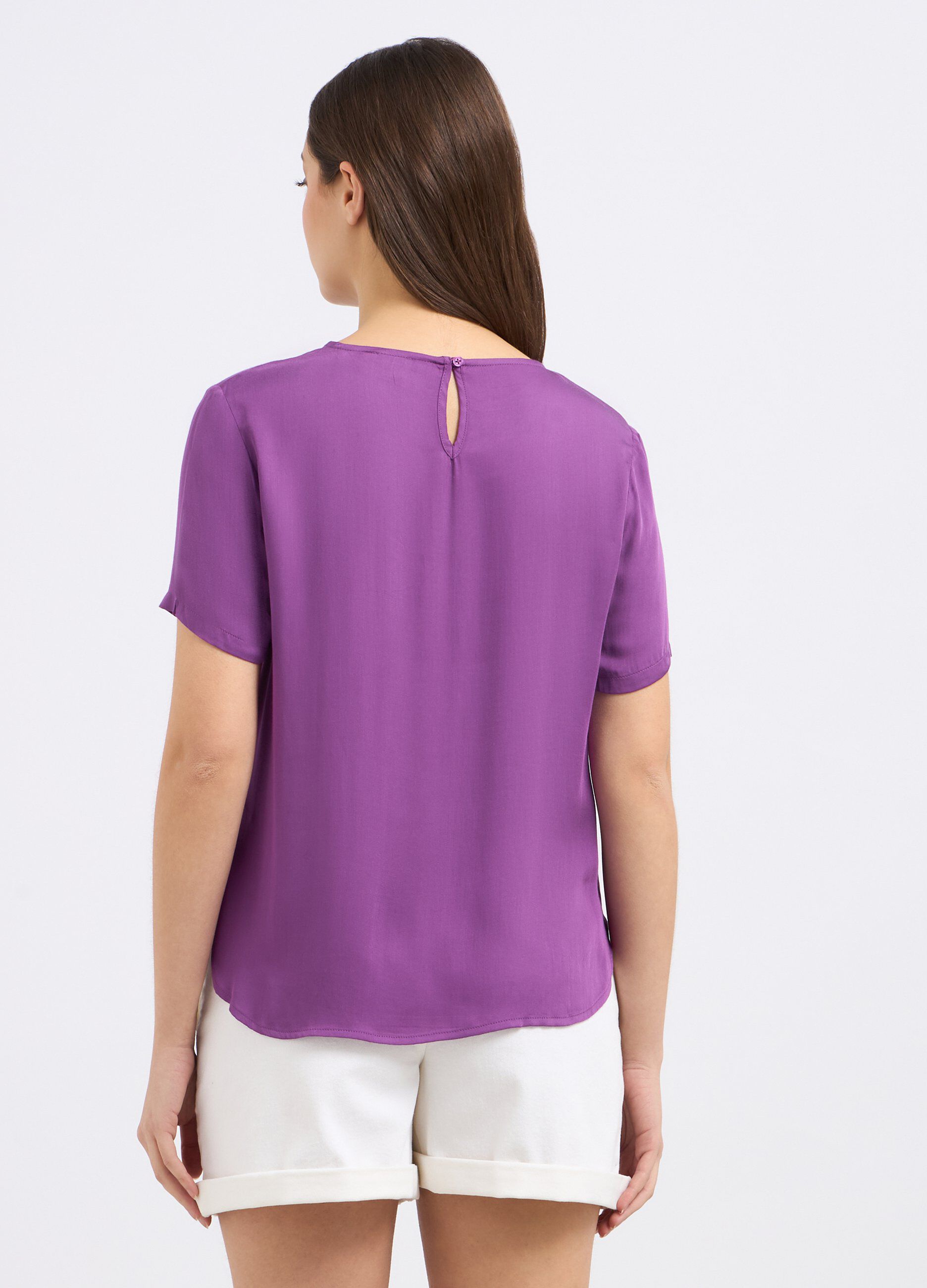 Blusa in pura viscosa a maniche corte donna_1