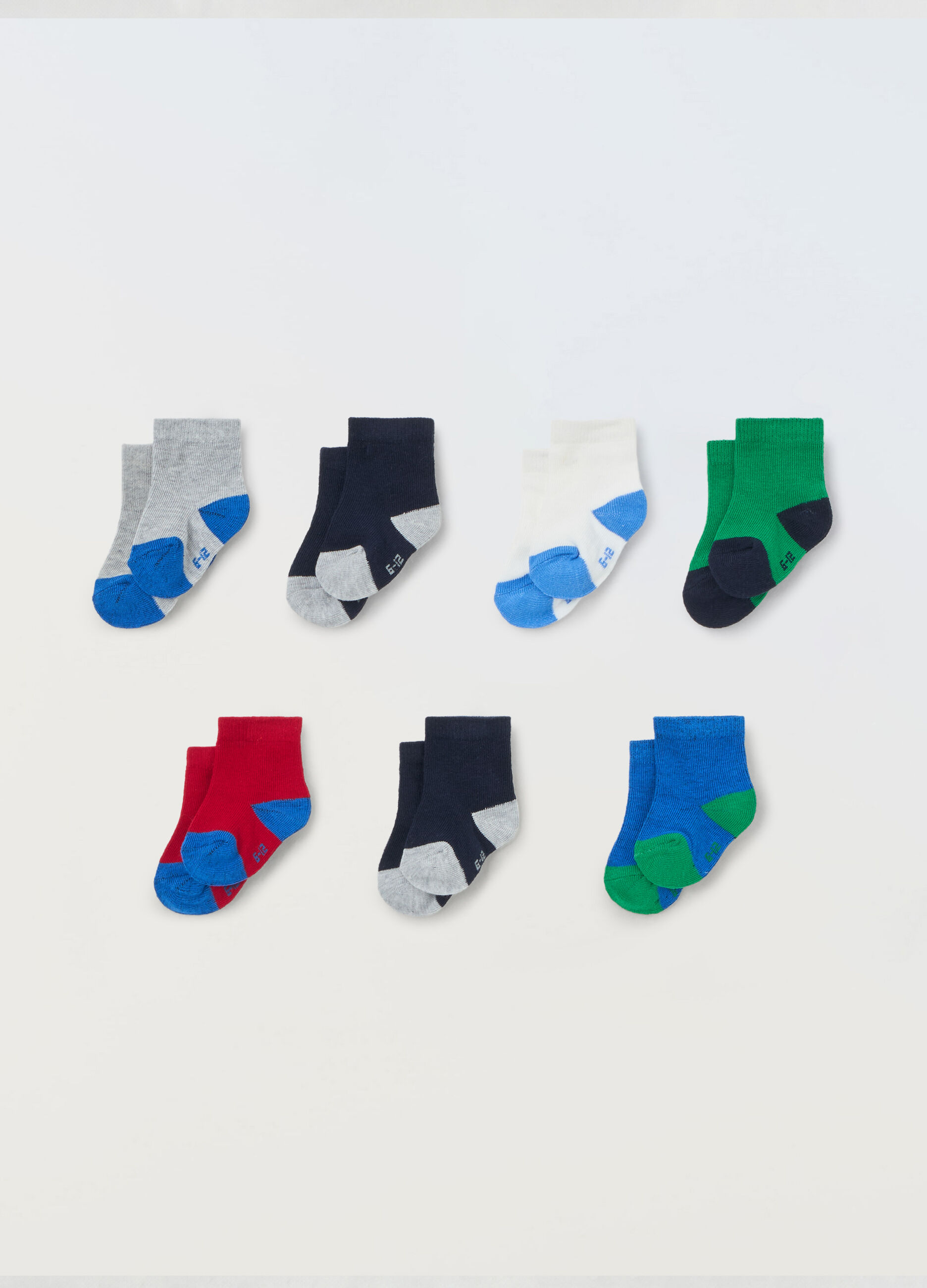 Pack 7 calzini corti in cotone stretch neonato_0