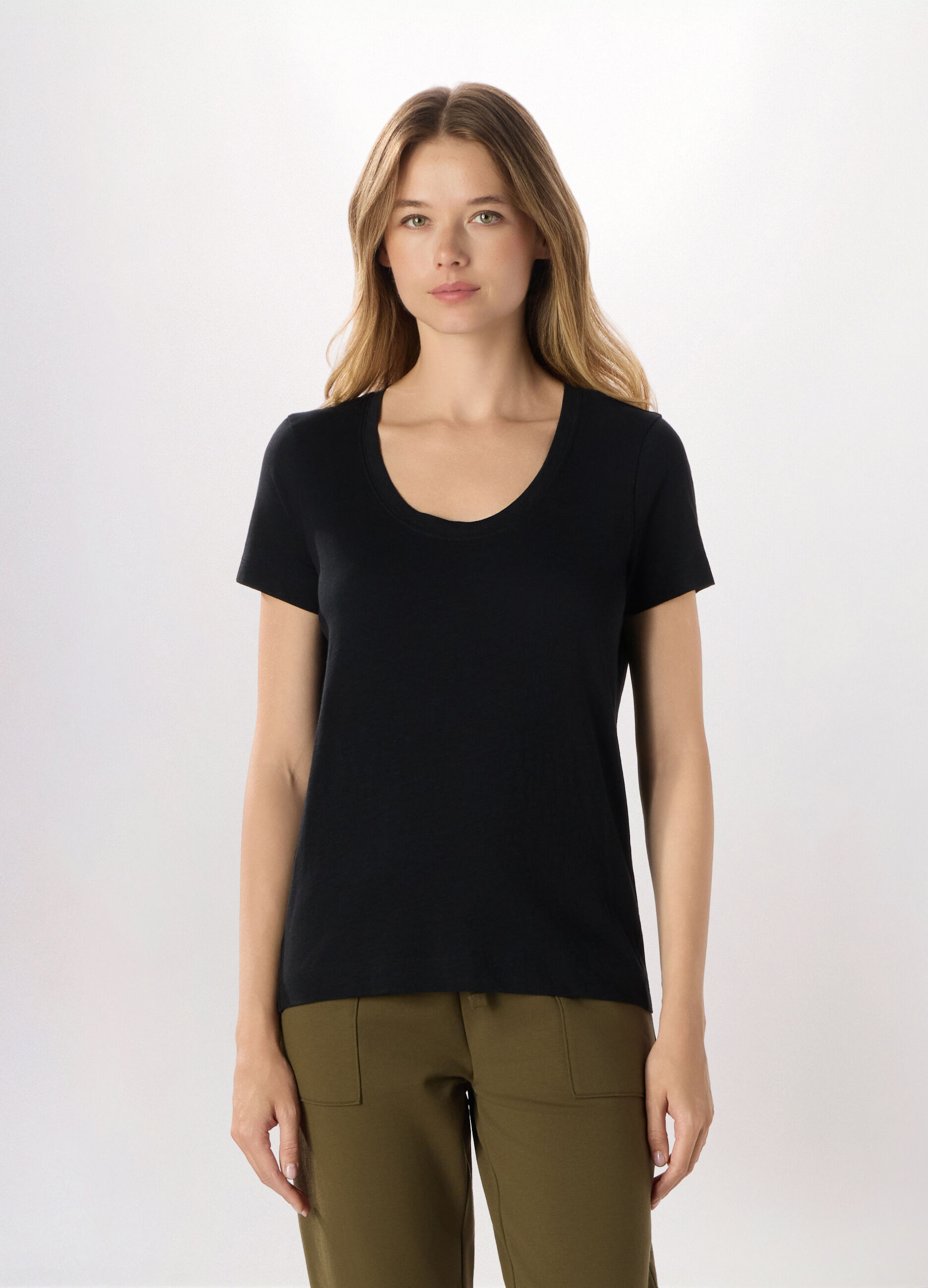 T-shirt in jersey slub di puro cotone Holistic fitness donna_0