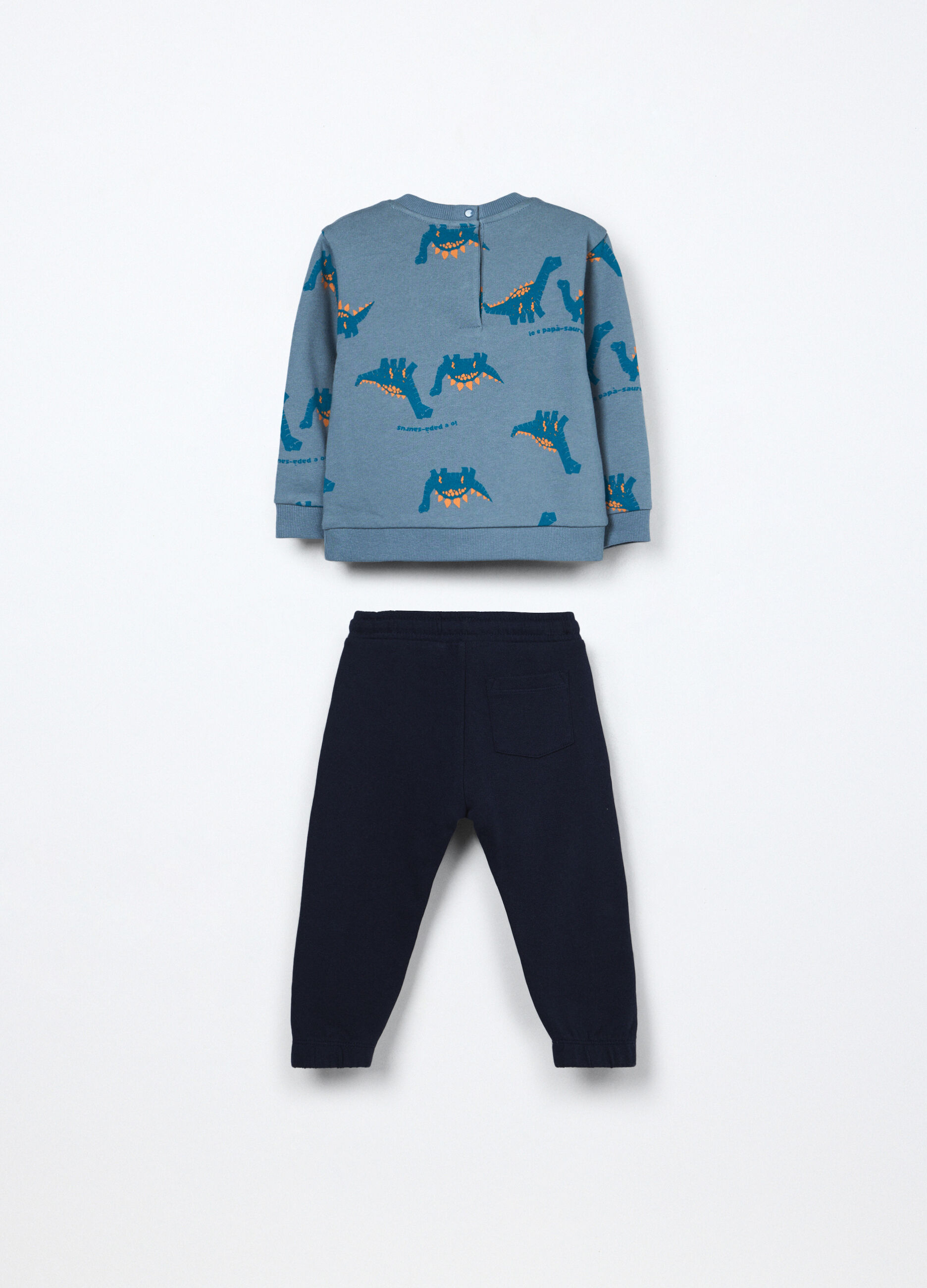 Jogging set in french terry di puro cotone neonato_1