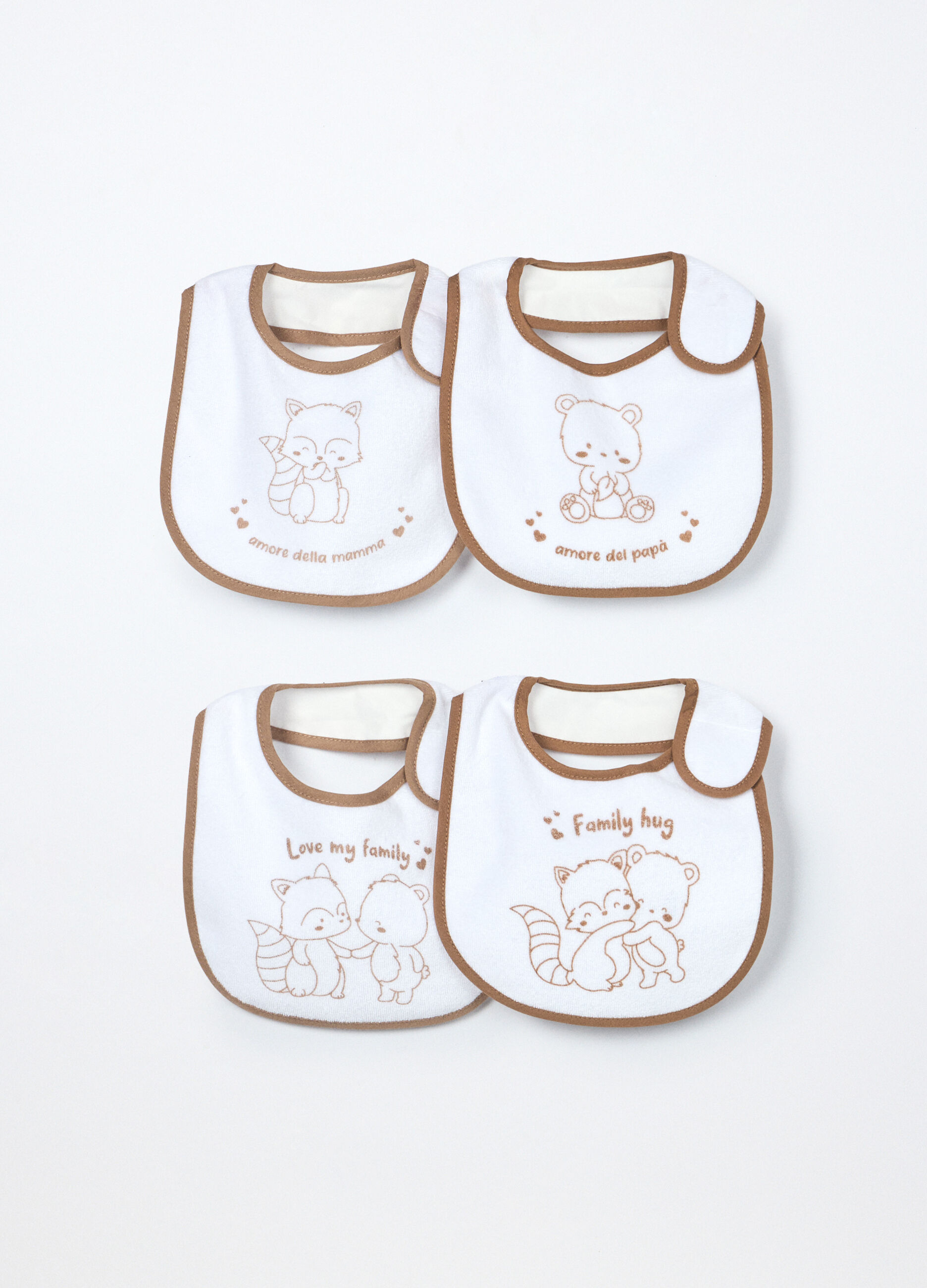 Pack 4 bavaglini in spugna di misto cotone_0