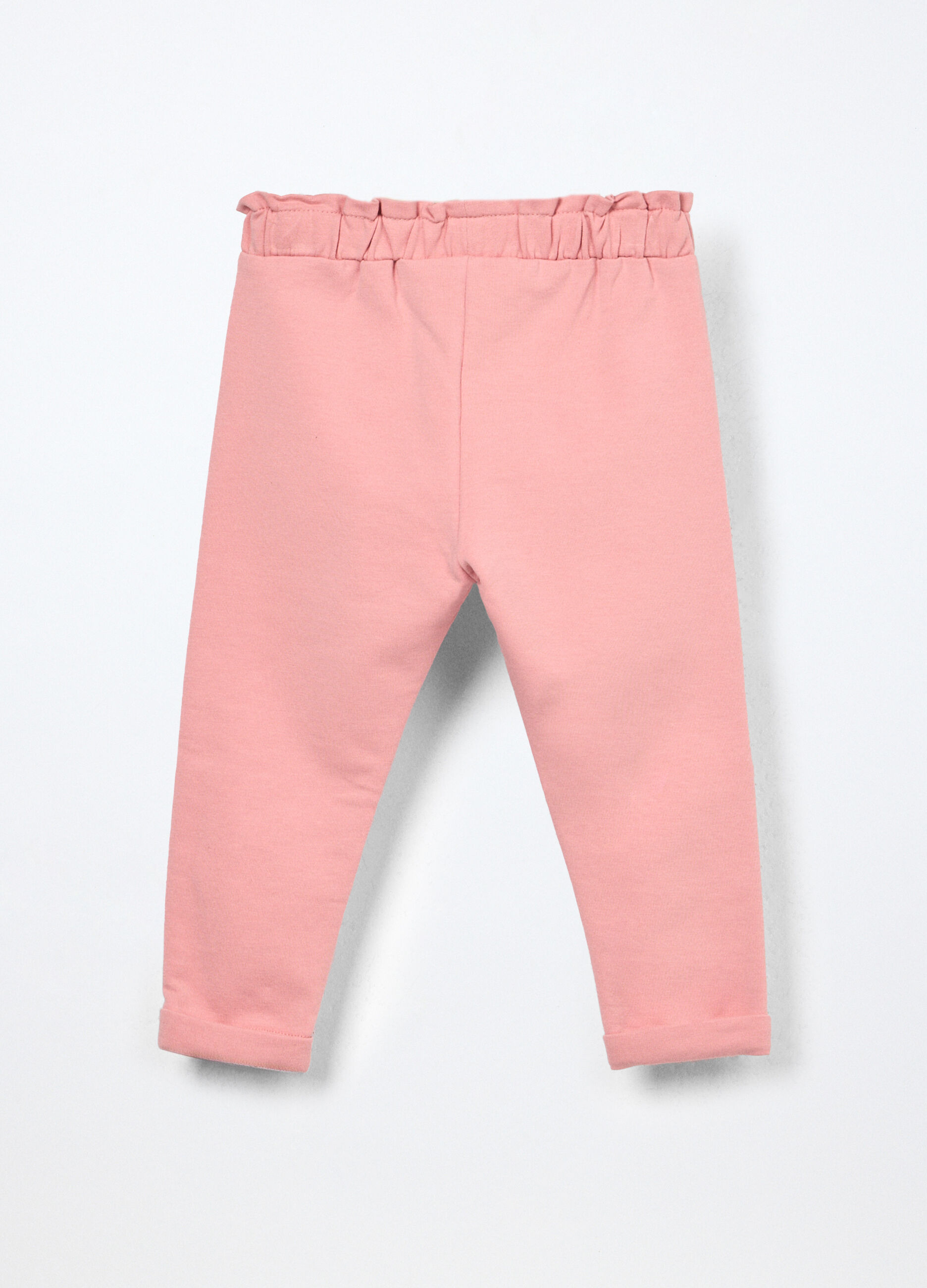 Pantaloni in french terry di cotone stretch neonata_1