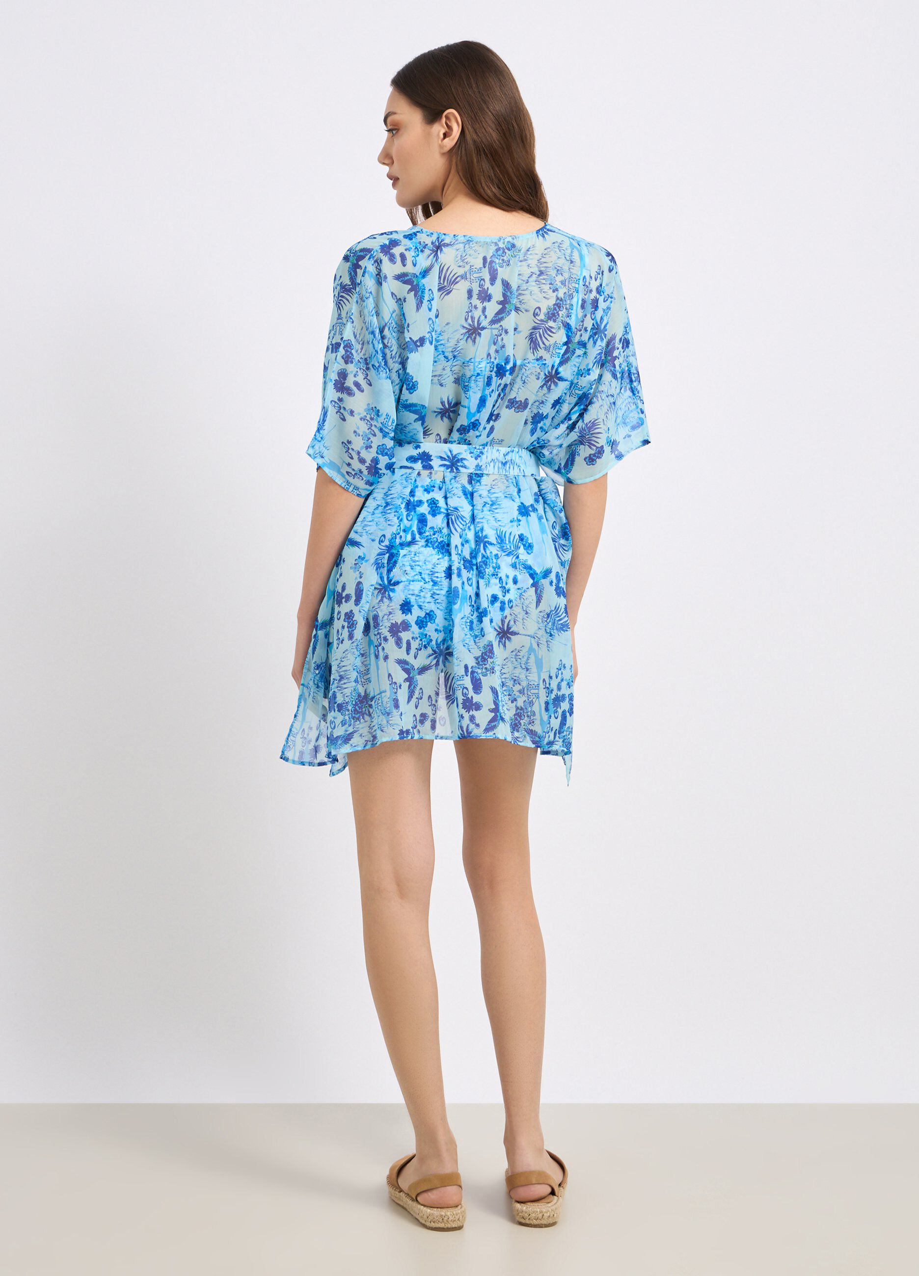 Copricostume rigato chiffon donna_1