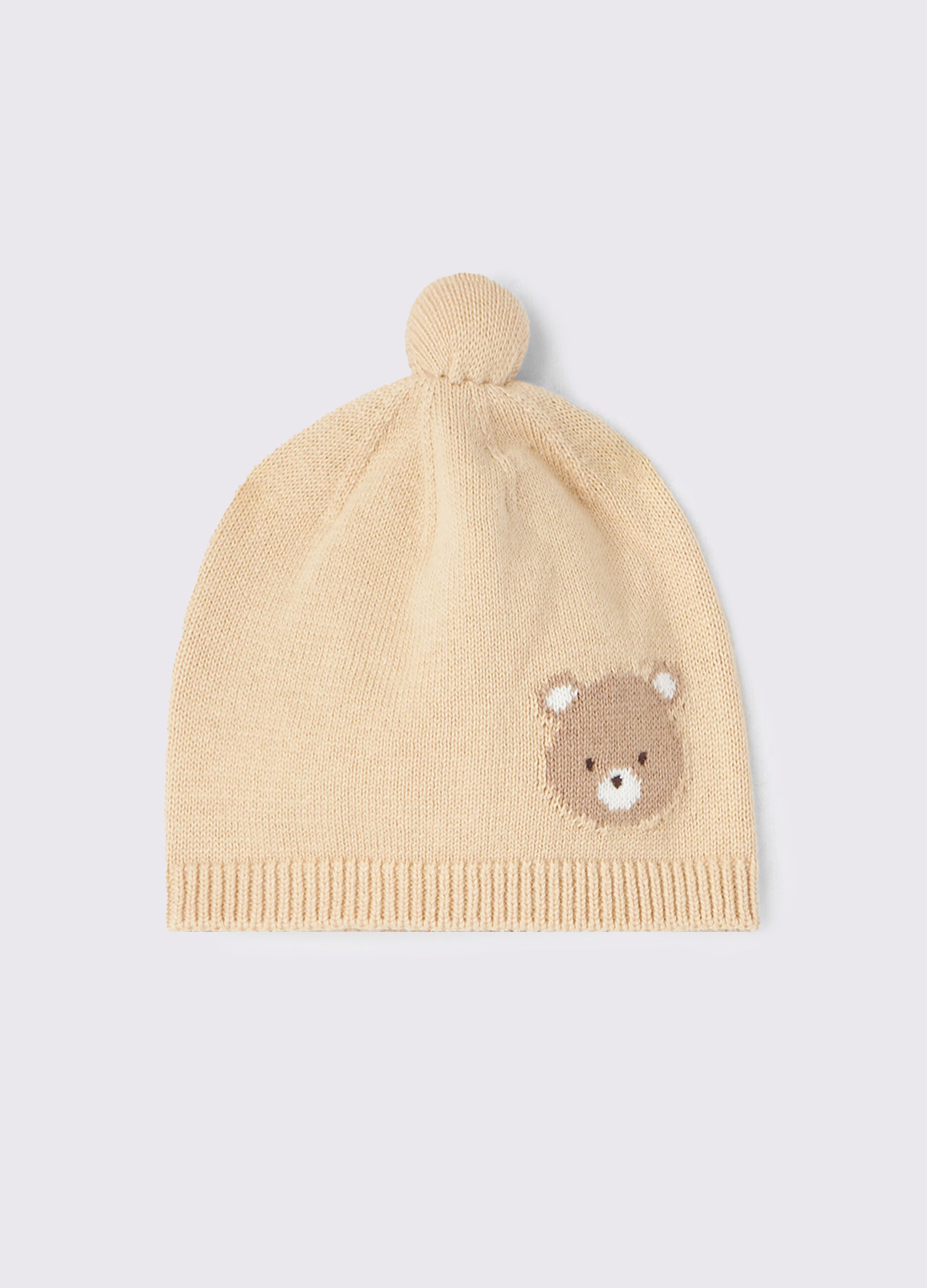 Berretto tricot in puro cotone neonato_0