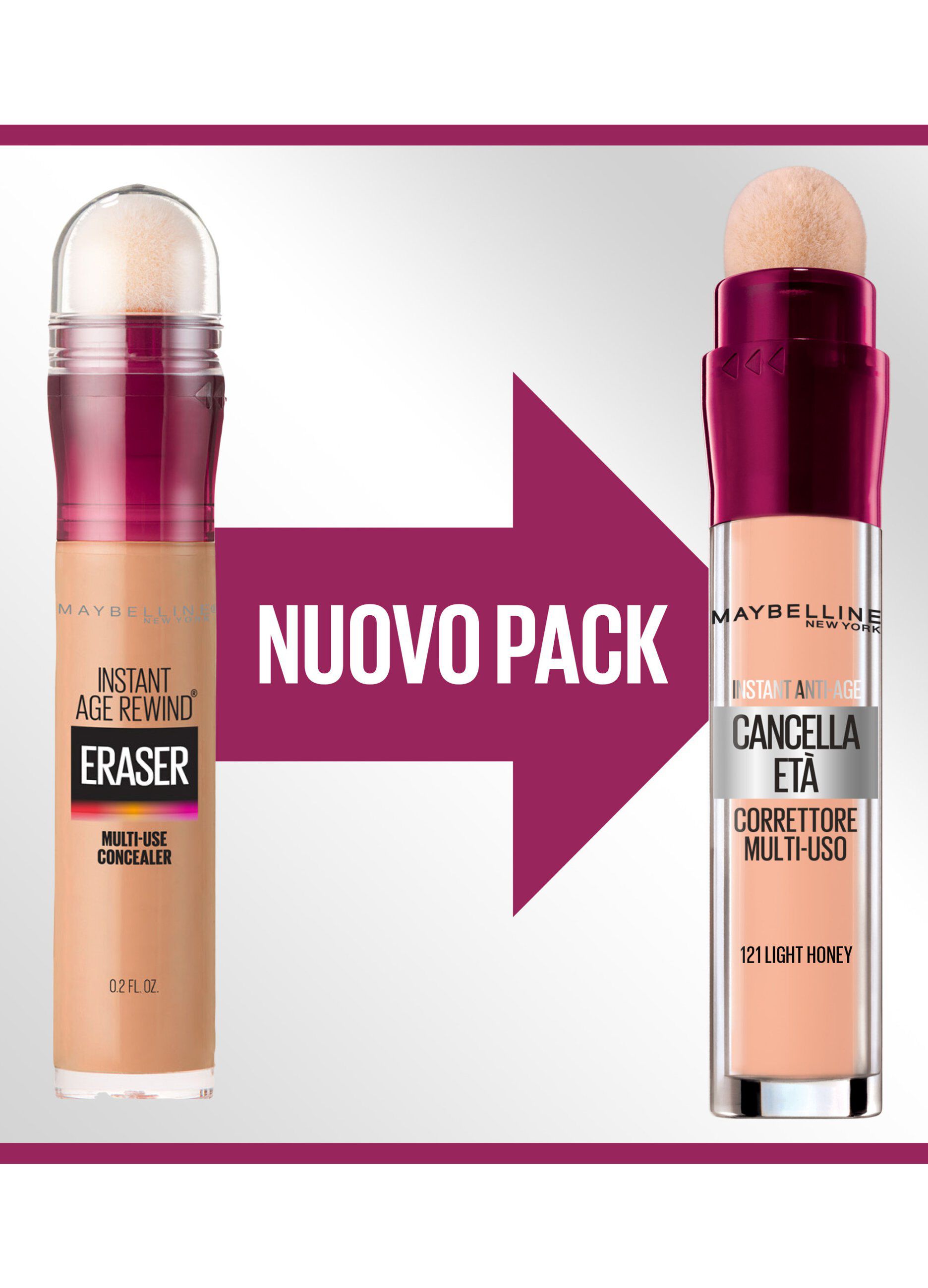 Maybelline New York Correttore Liquido Il Cancella Età, con Bacche di Goji e Haloxyl, Copre Occhiaie e Piccole Rughe, 121 Light Honey, 6.8 ml._2
