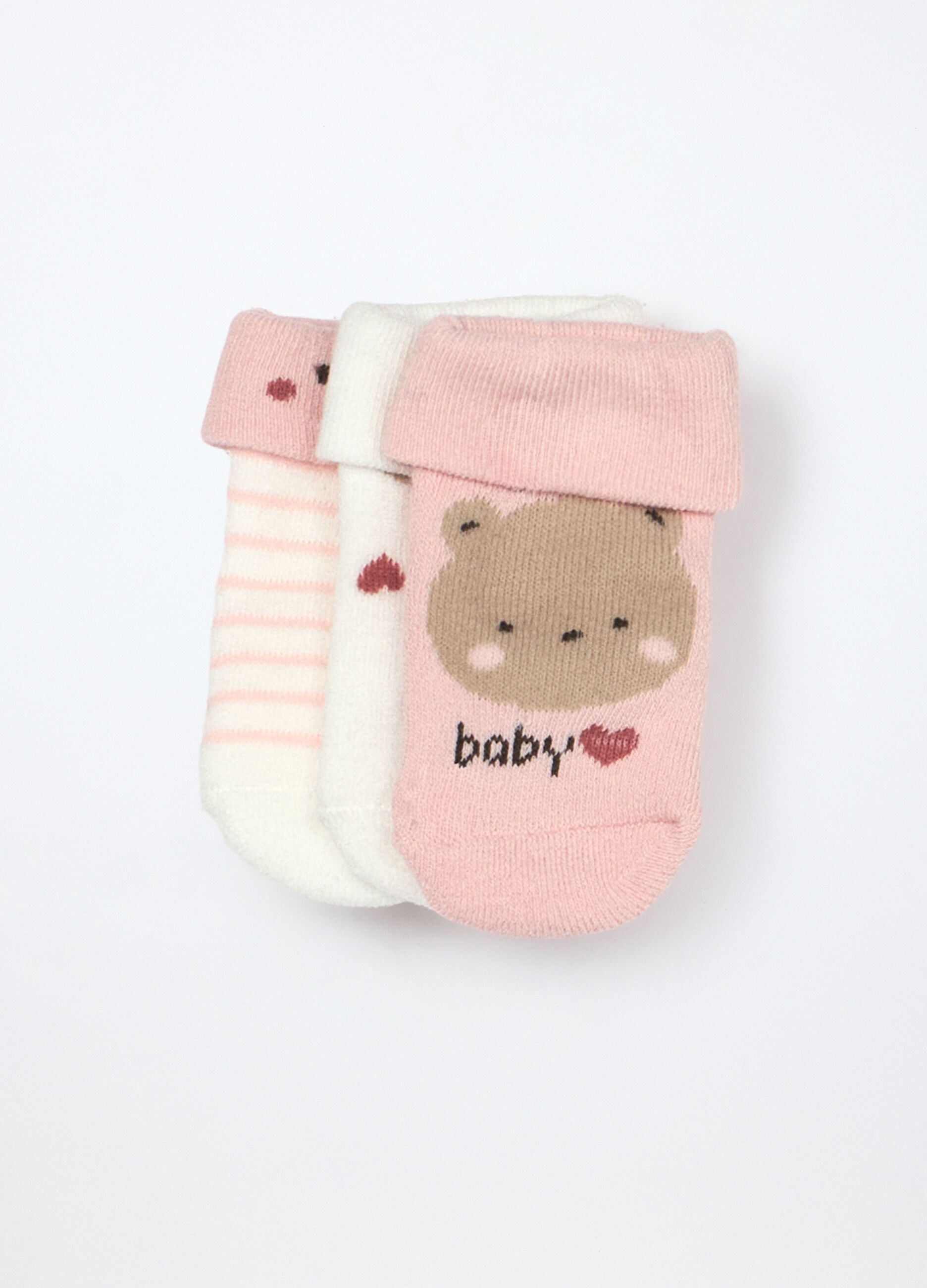 Pack 3 calze in spugna misto cotone neonata_0