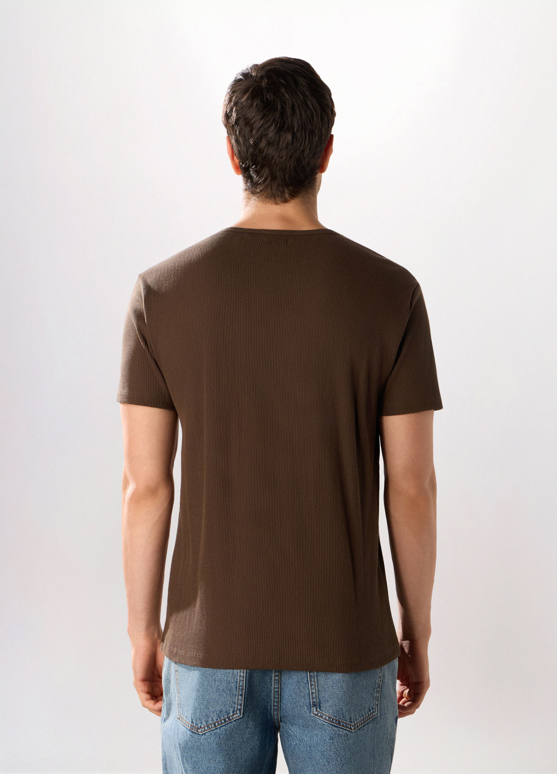 T-shirt in maglia a coste uomo_1