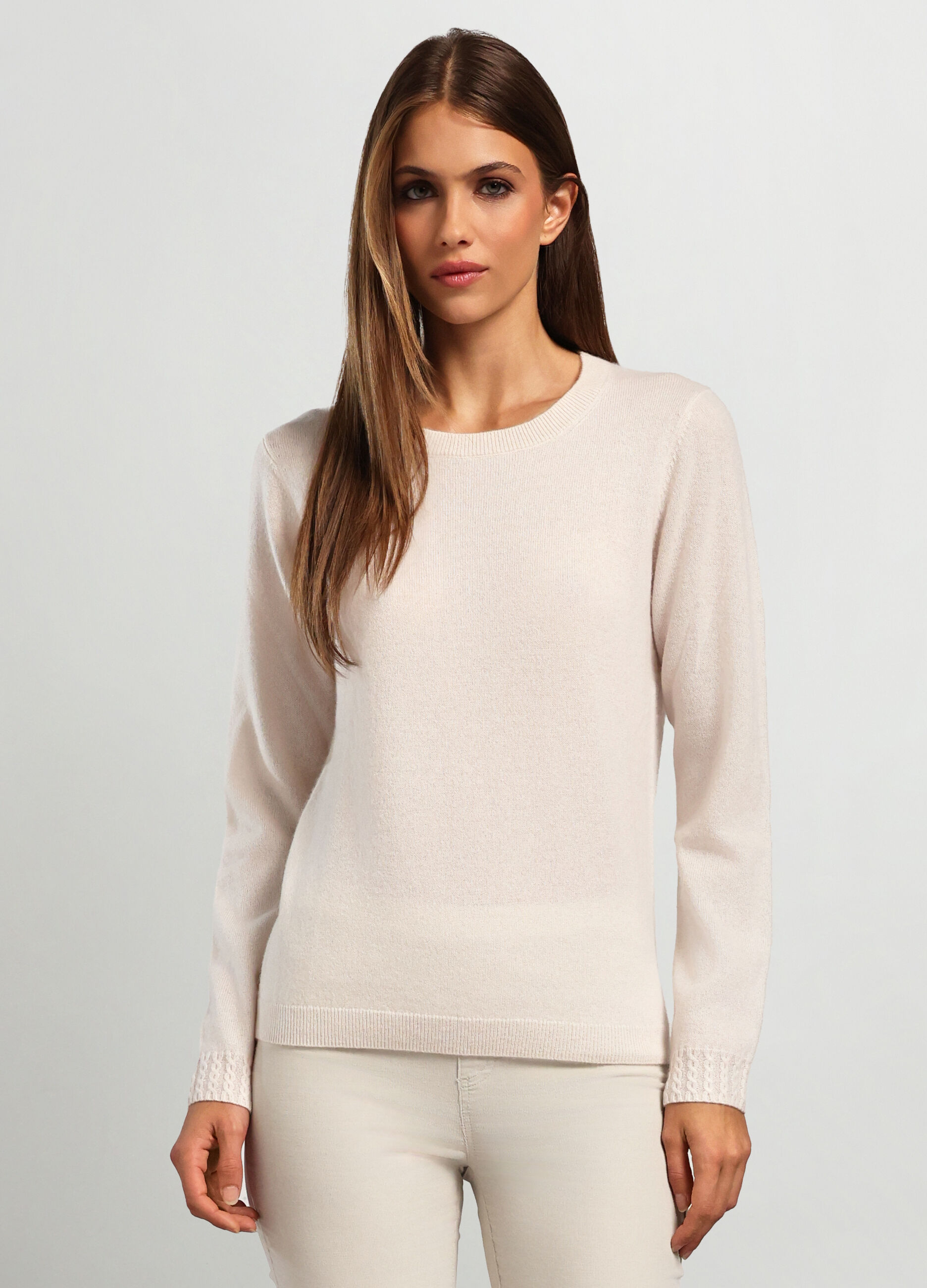 Girocollo tricot in puro cashmere donna_0