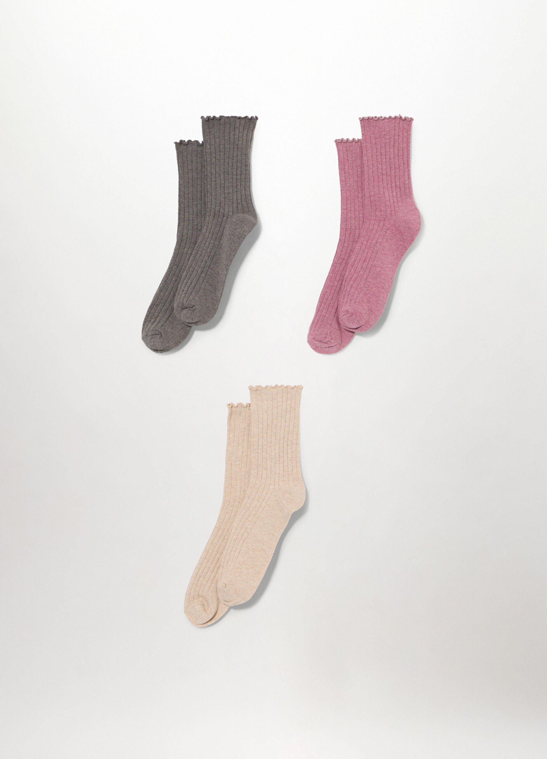 Pack 3 calze alla caviglia in costina donna_0