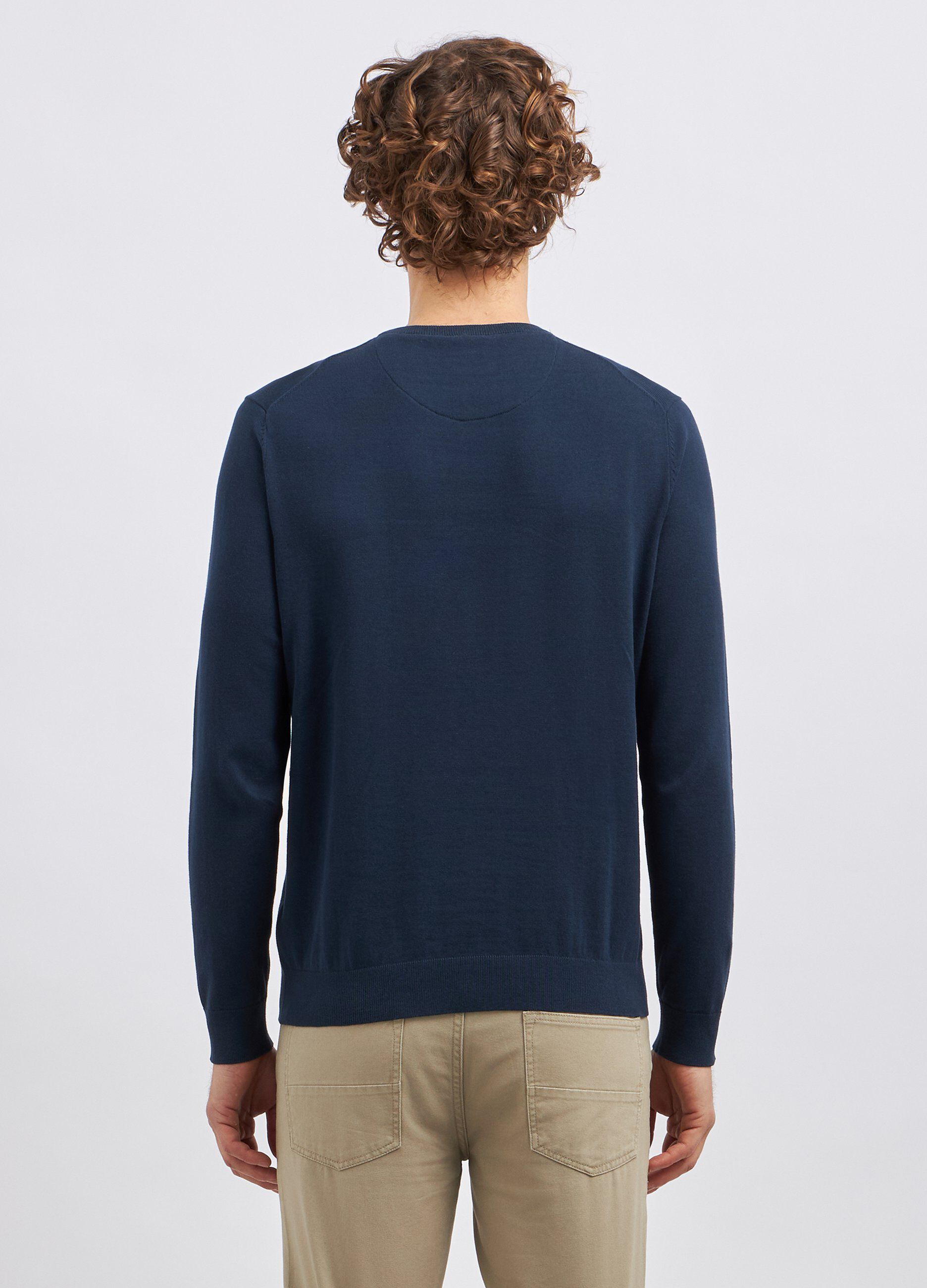 Girocollo tricot in puro cotone uomo_1