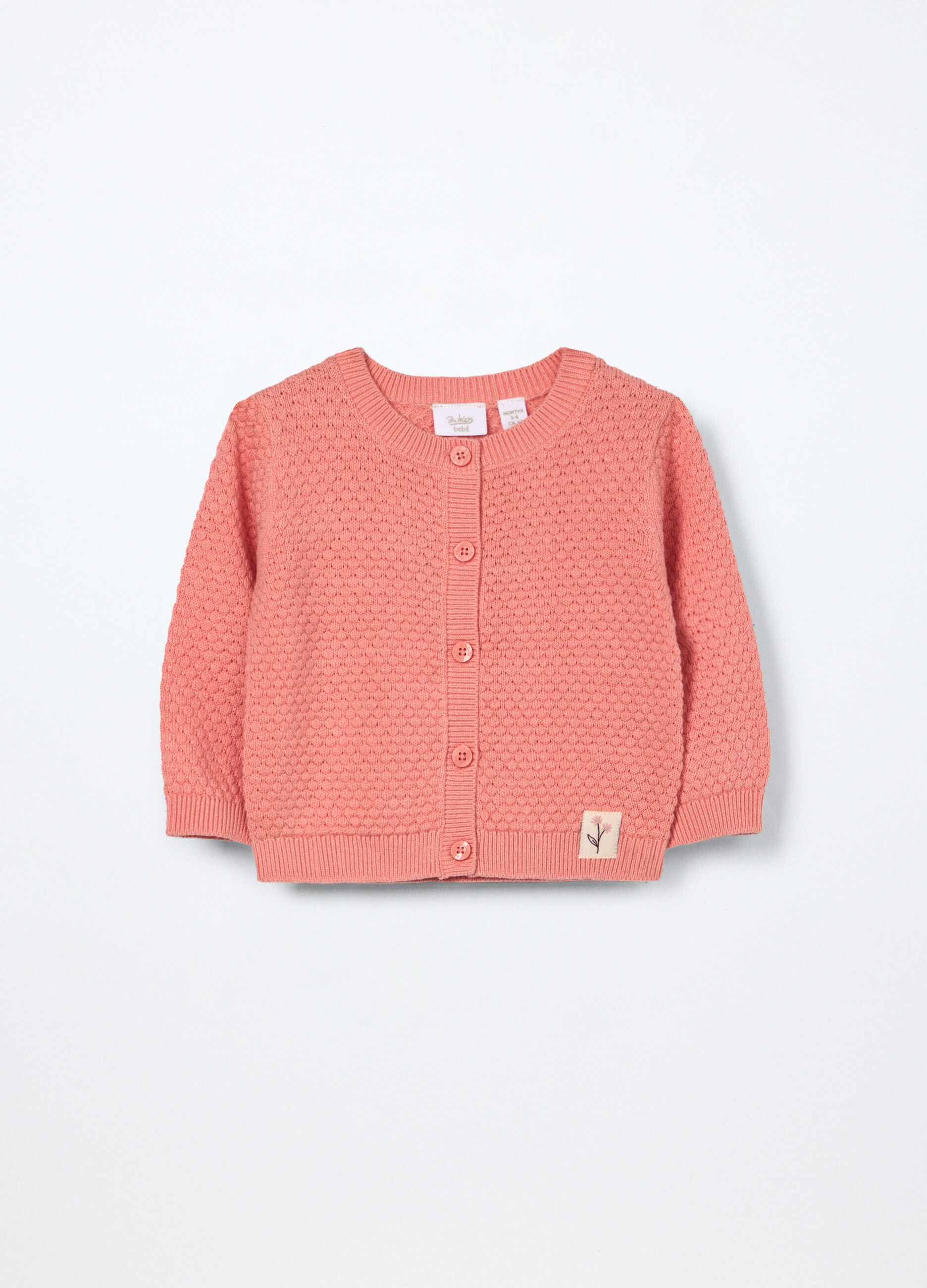 Cardigan tricot in puro cotone neonata_0