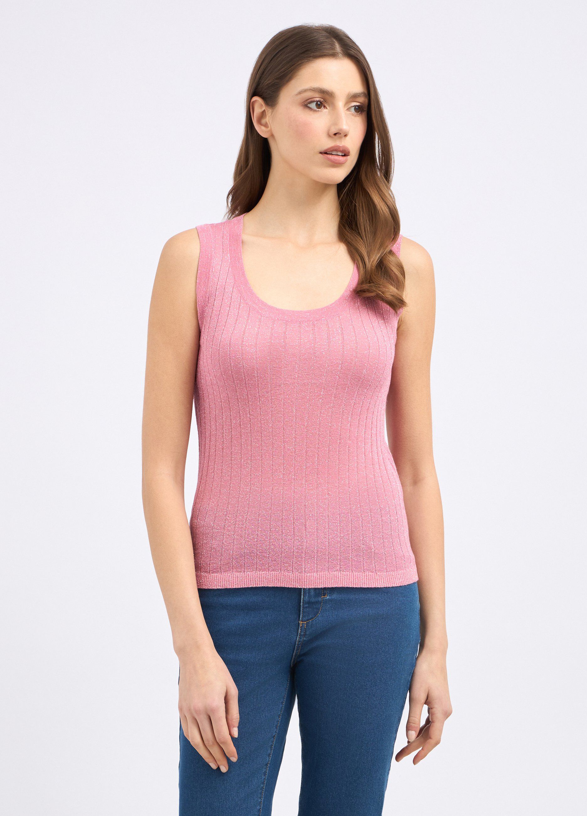 Canotta tricot con filo lurex donna_0