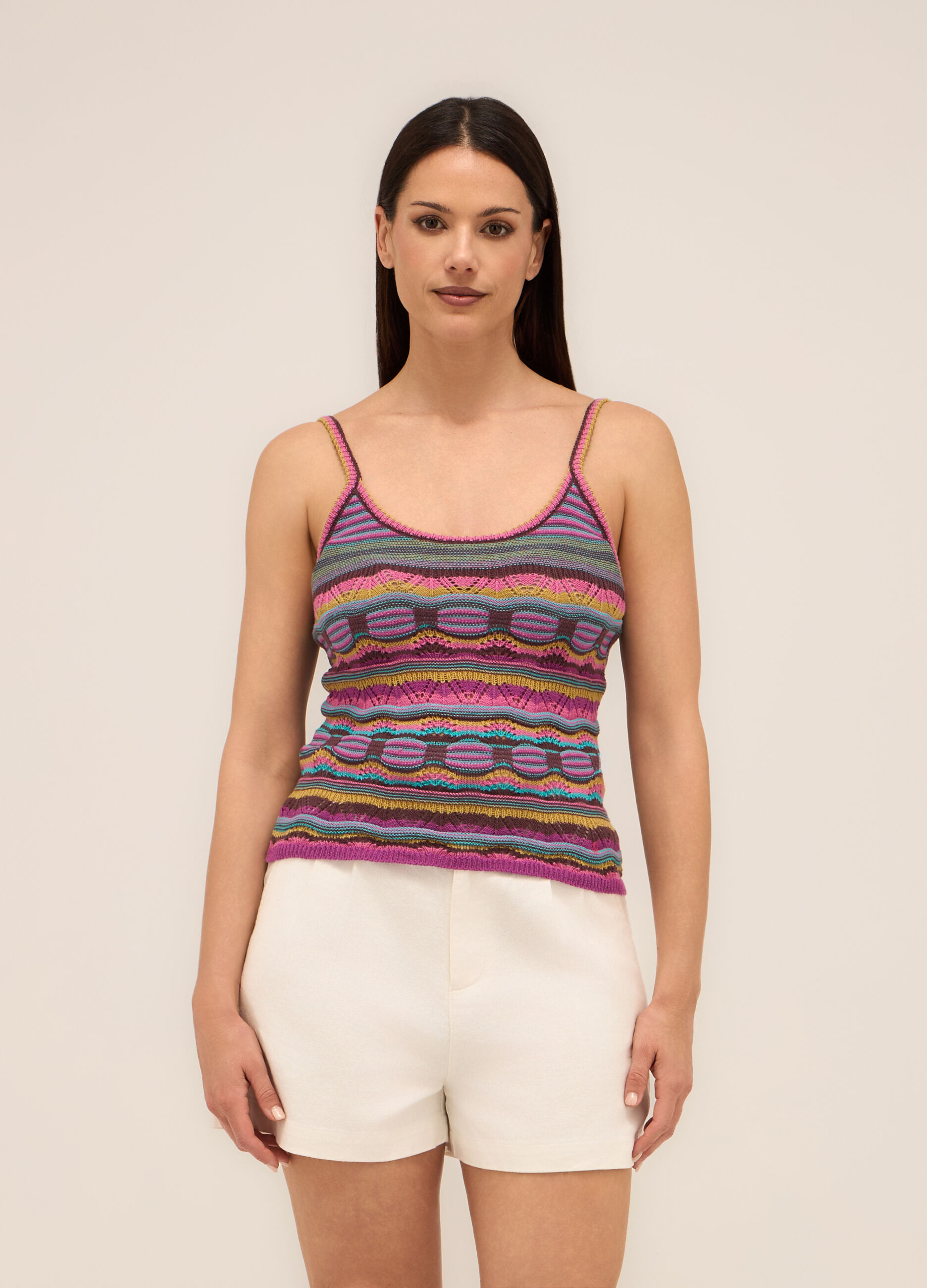 Canotta tricot misto cotone donna_0