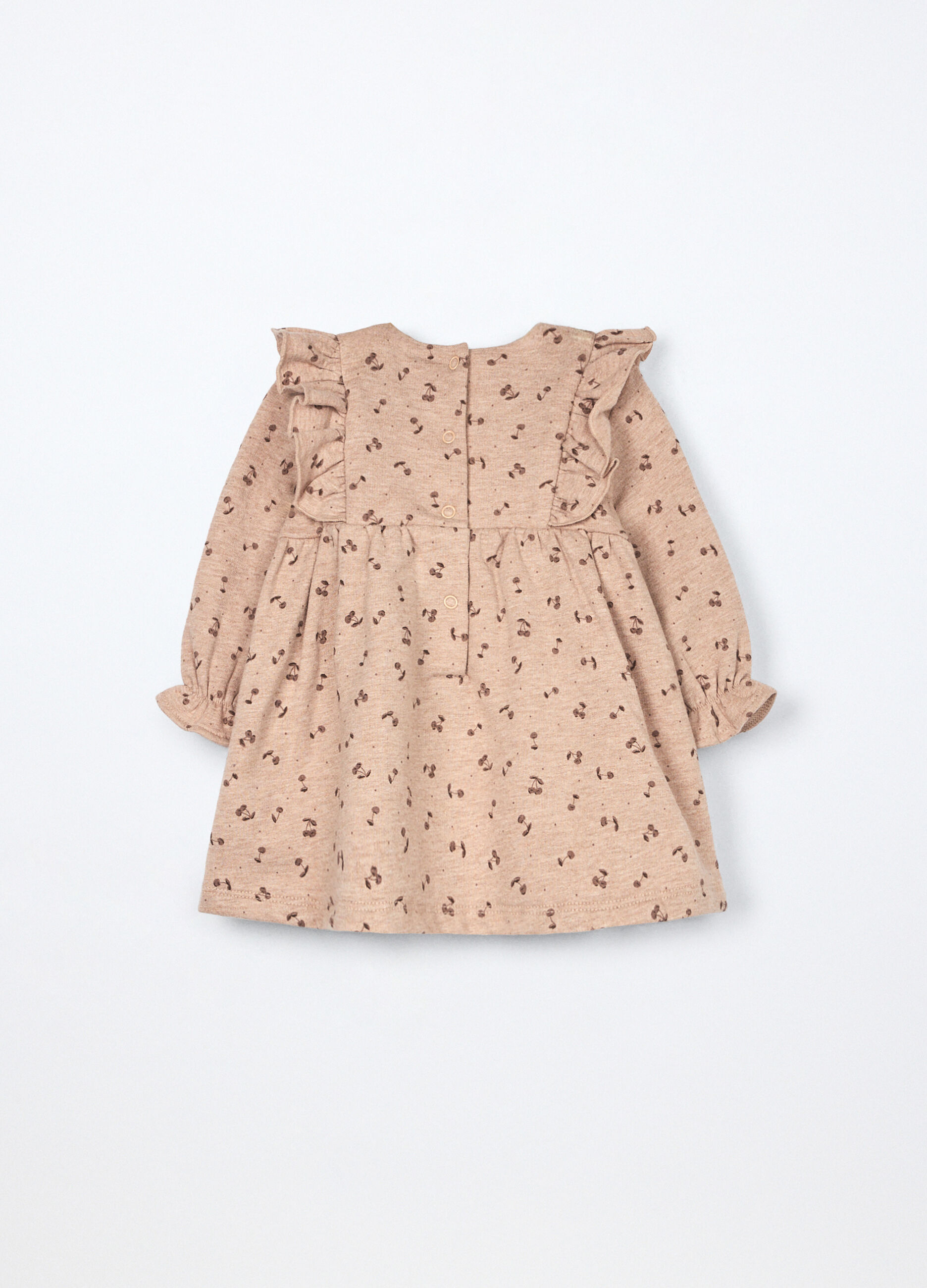 Vestito in misto cotone fleece neonata_1