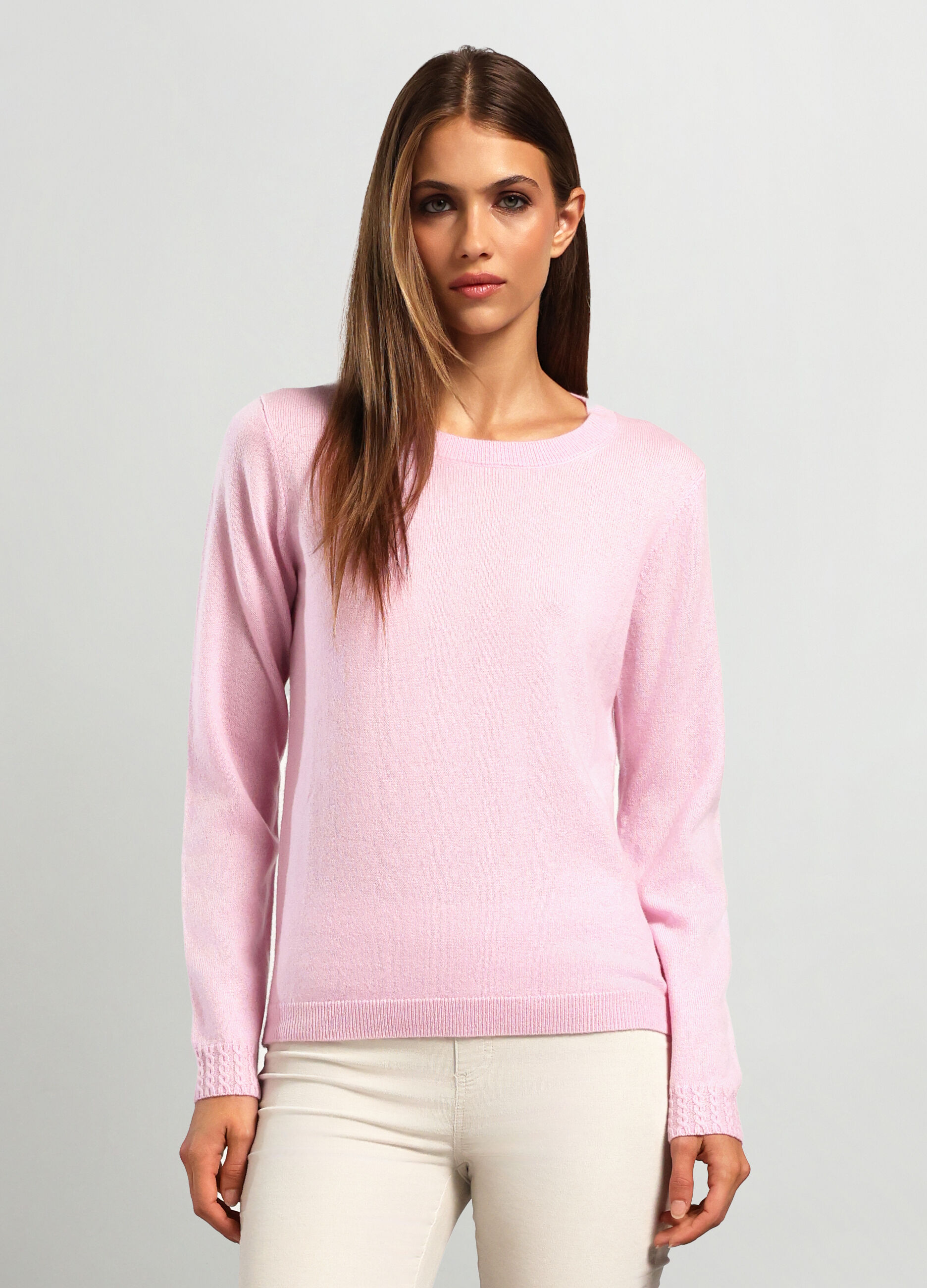 Girocollo tricot in puro cashmere donna_0