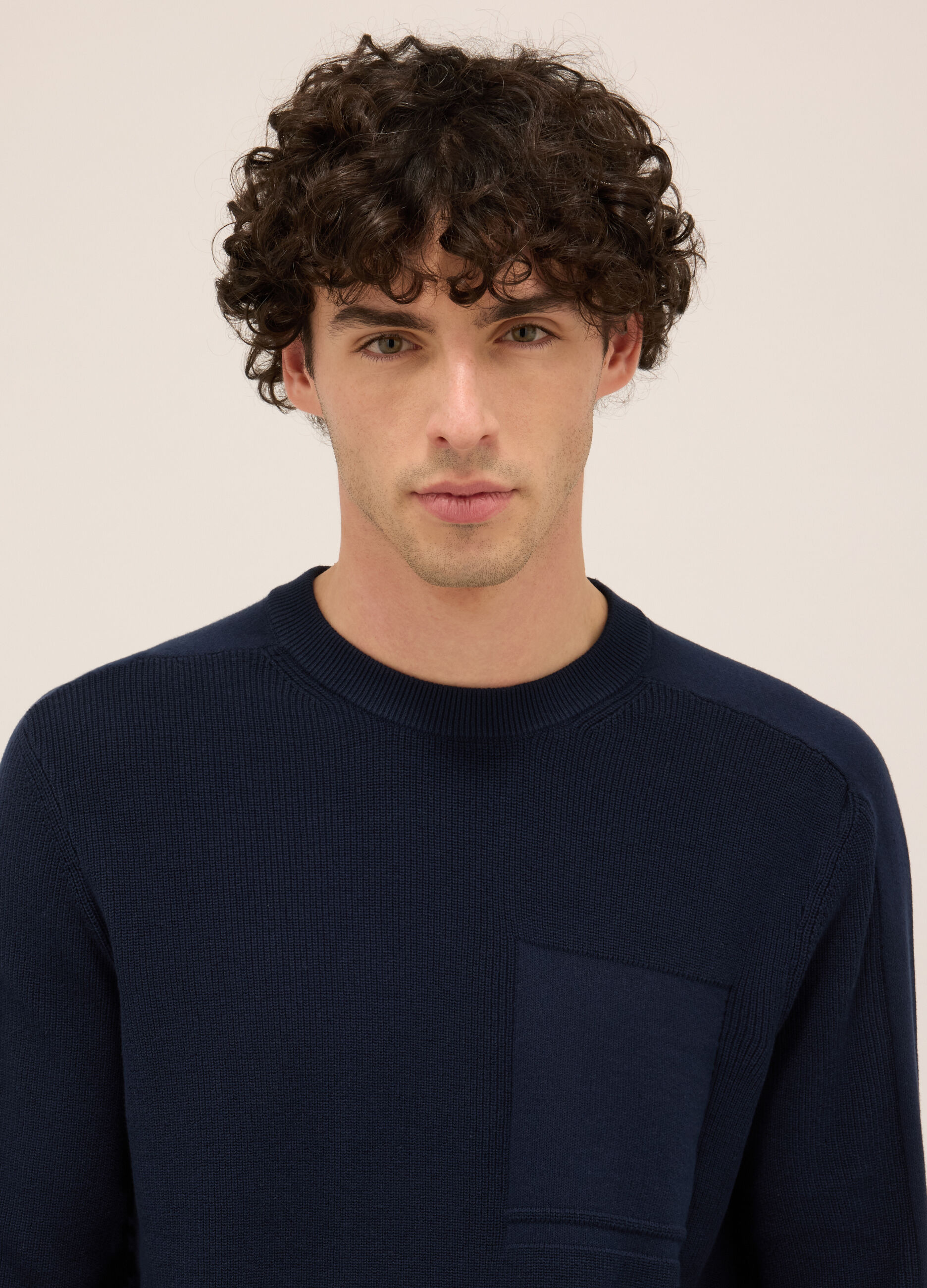 Maglione girocollo in puro cotone uomo_2