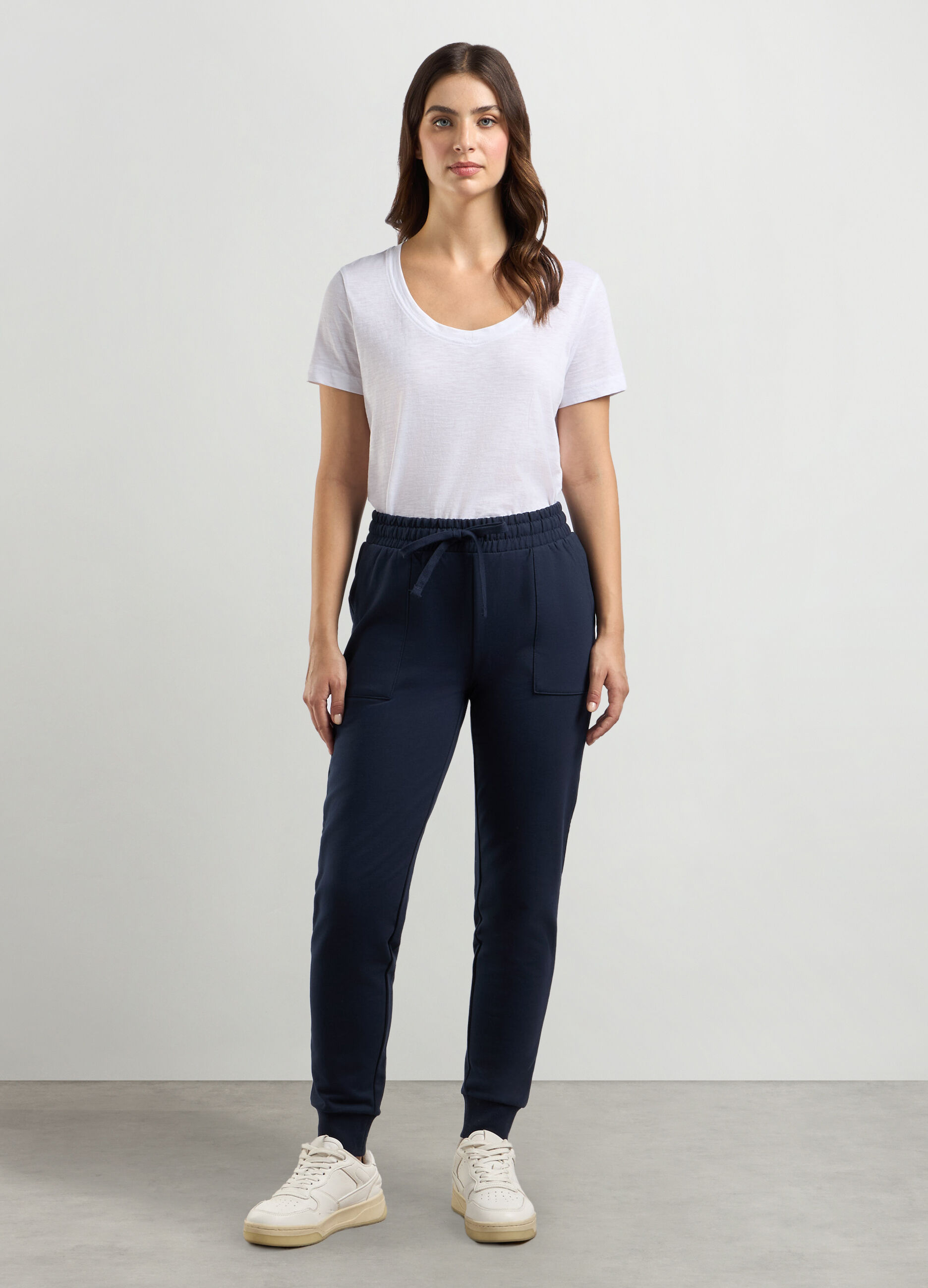 Joggers in misto cotone fleece donna_0