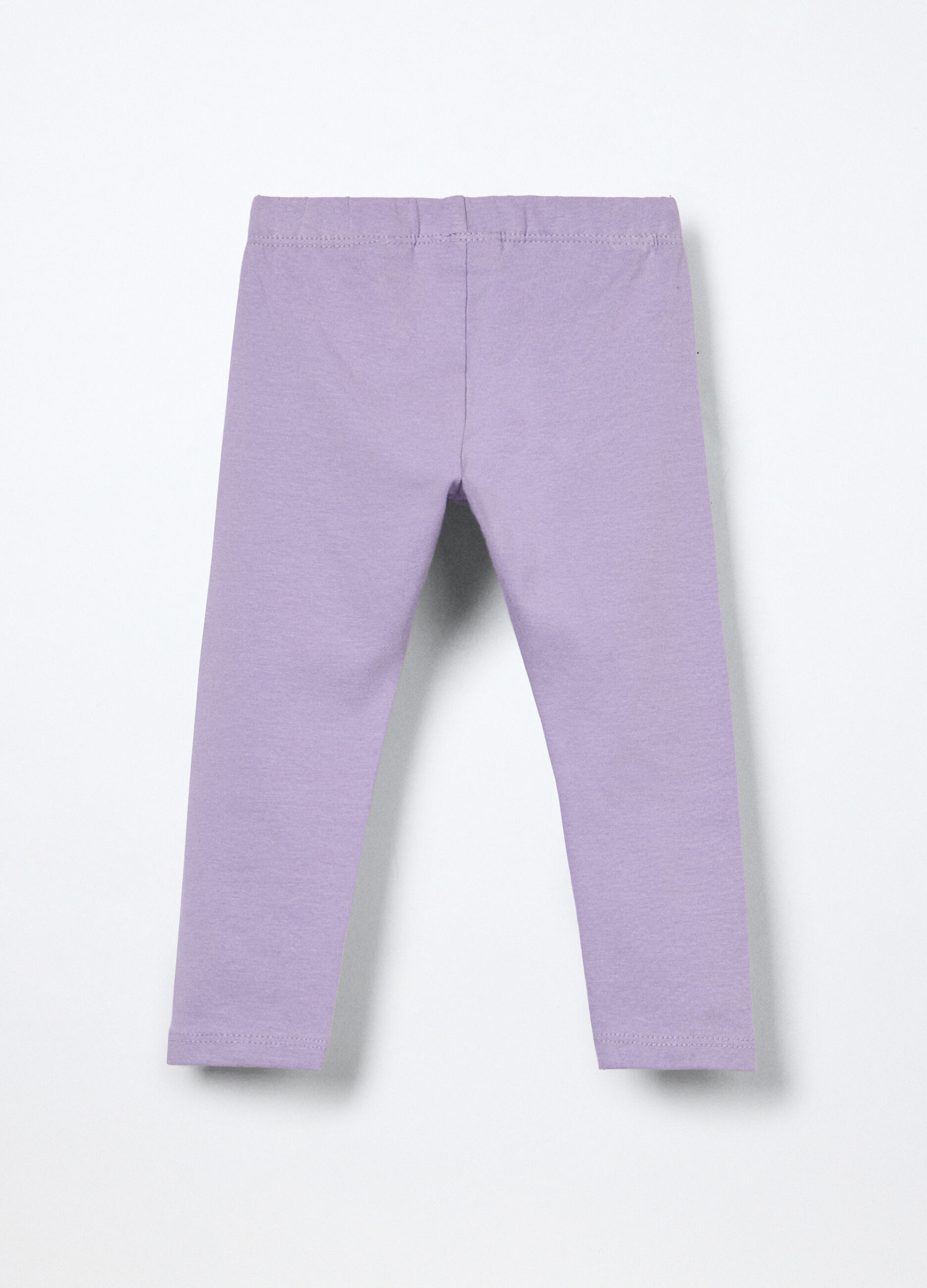 Leggings in jersey di cotone stretch neonata_1