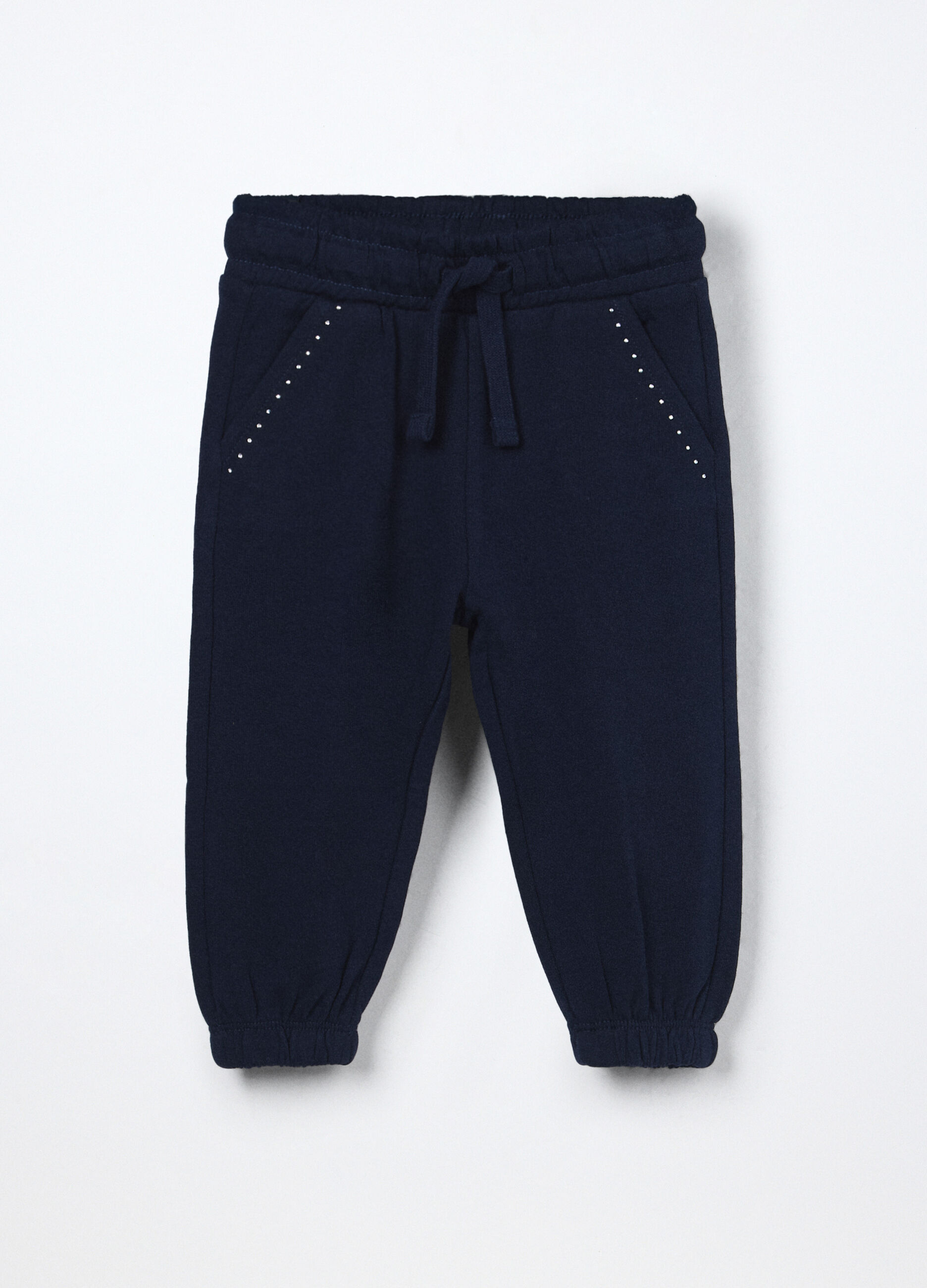 Jogger in french terry di puro cotone neonata_0