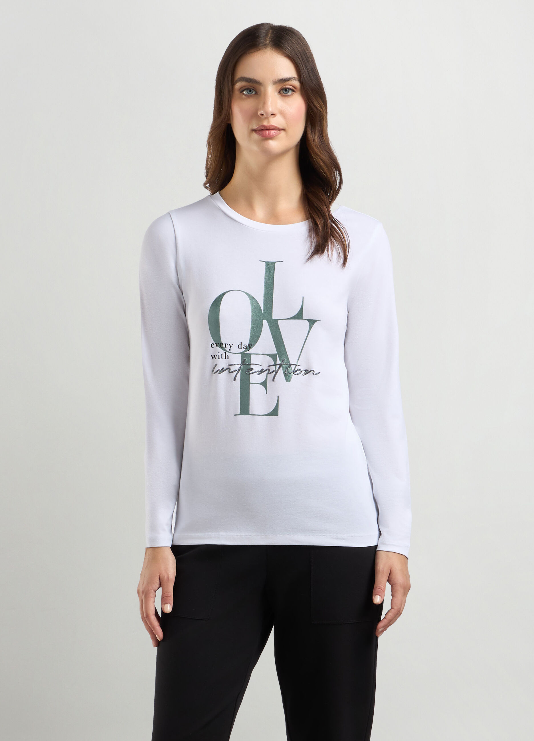 T-shirt in jersey di cotone stretch donna_0