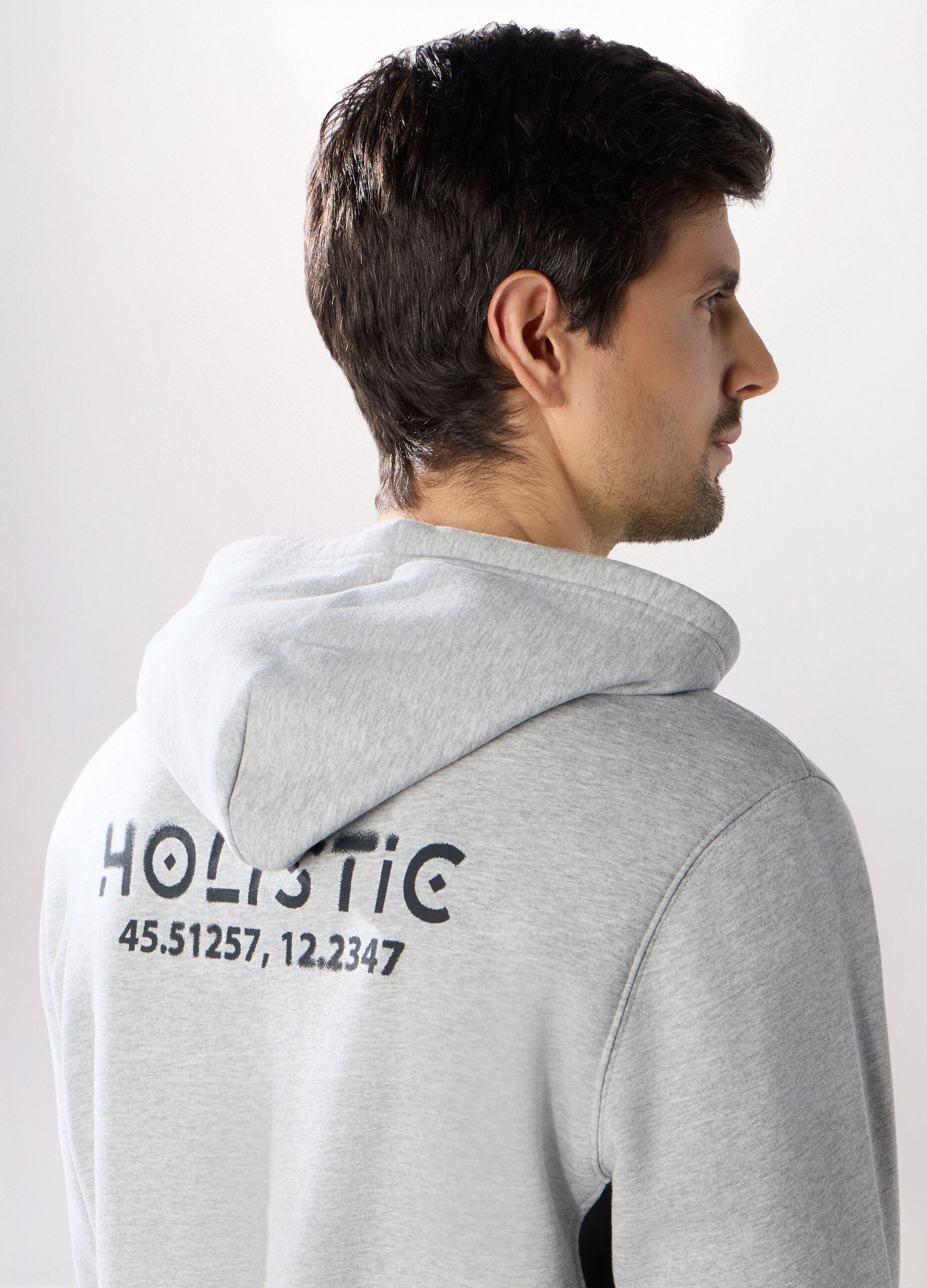 Felpa con cappuccio in misto cotone uomo_2