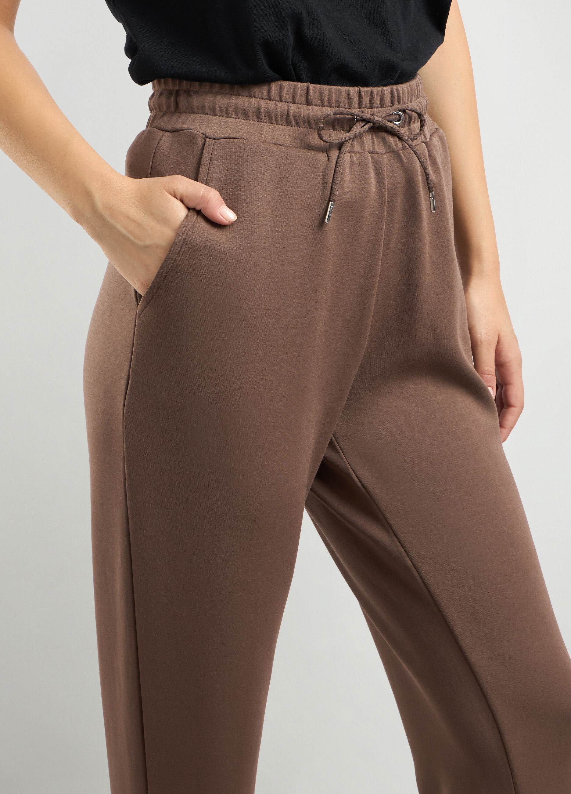 Jogger in fleece di tessuto stretch donna_2