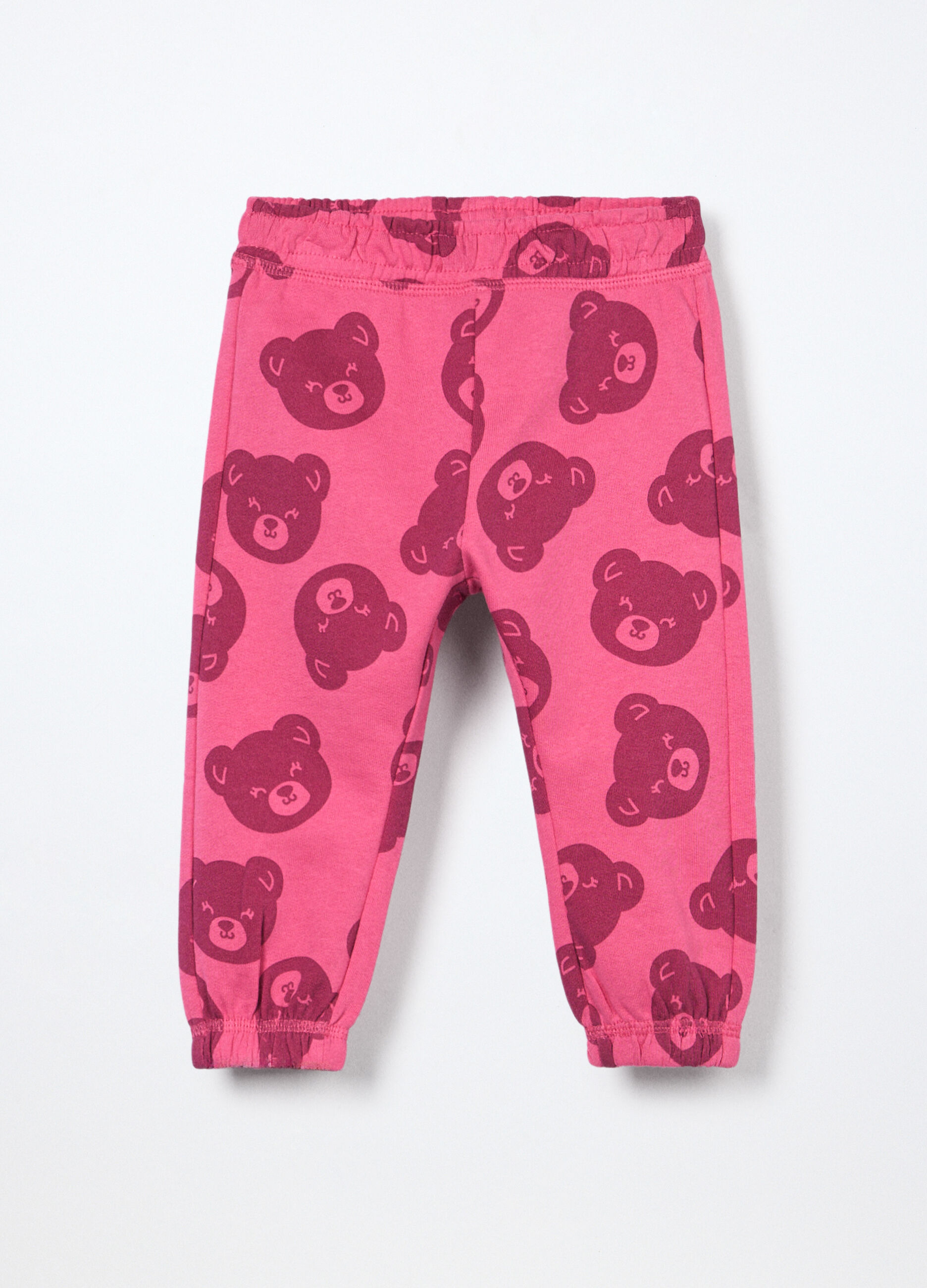 Jogger in french terry di puro cotone neonata_0