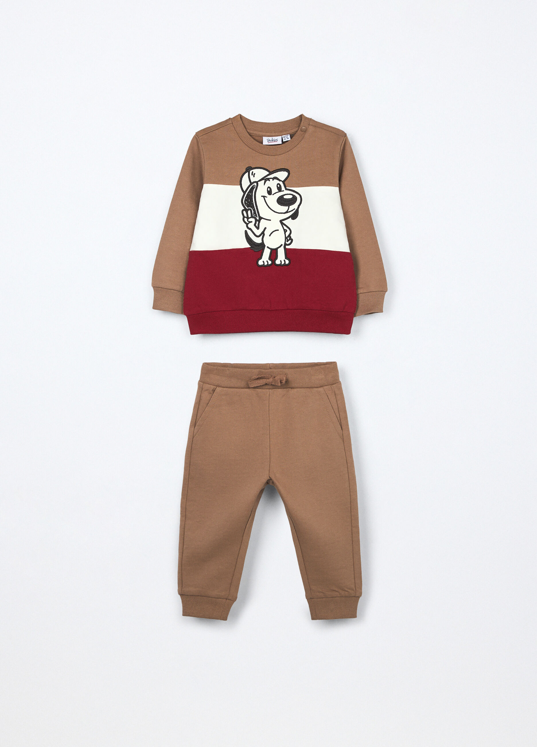 Jogging set in french terry di puro cotone neonato_0