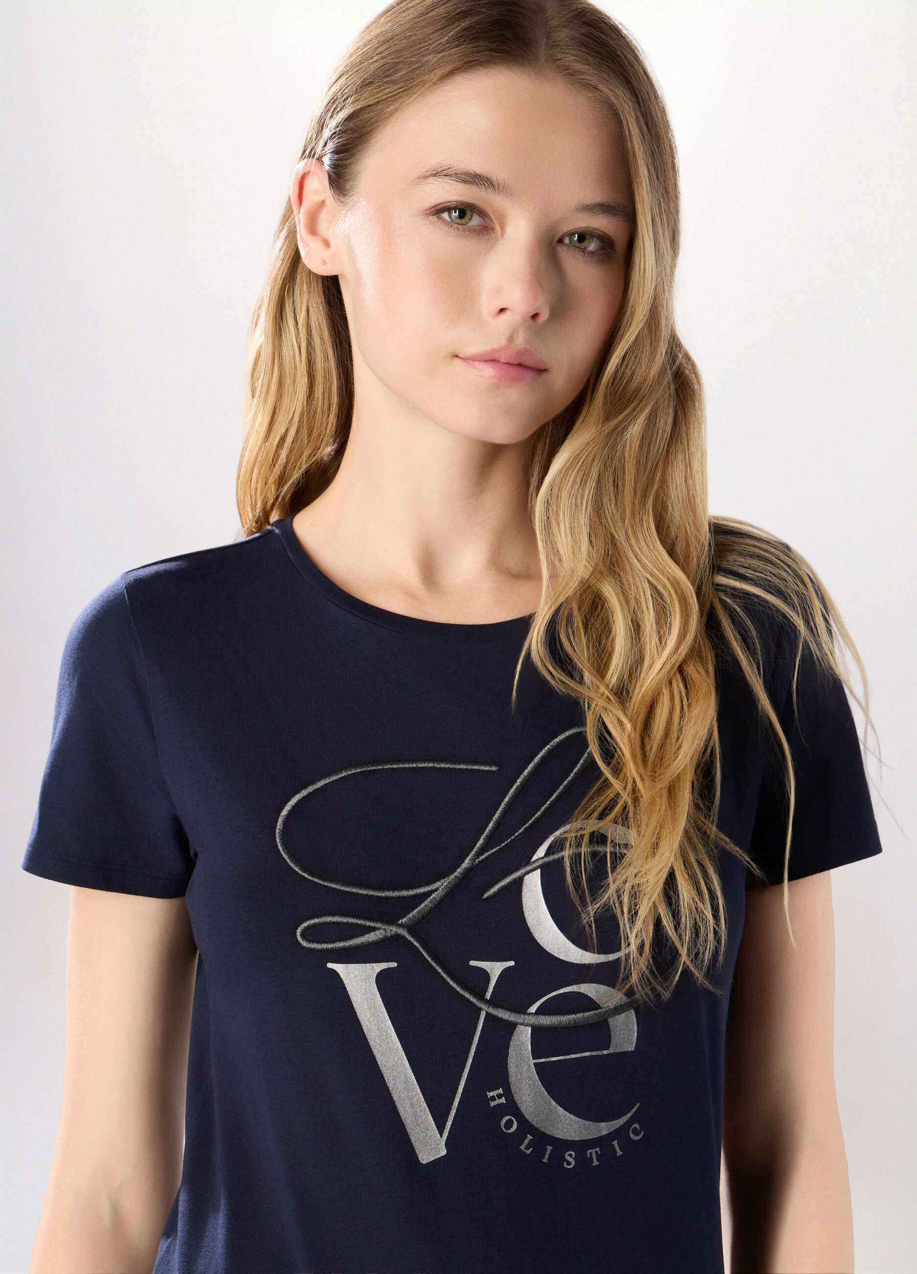 T-shirt in cotone stretch Holistic fitness donna_2