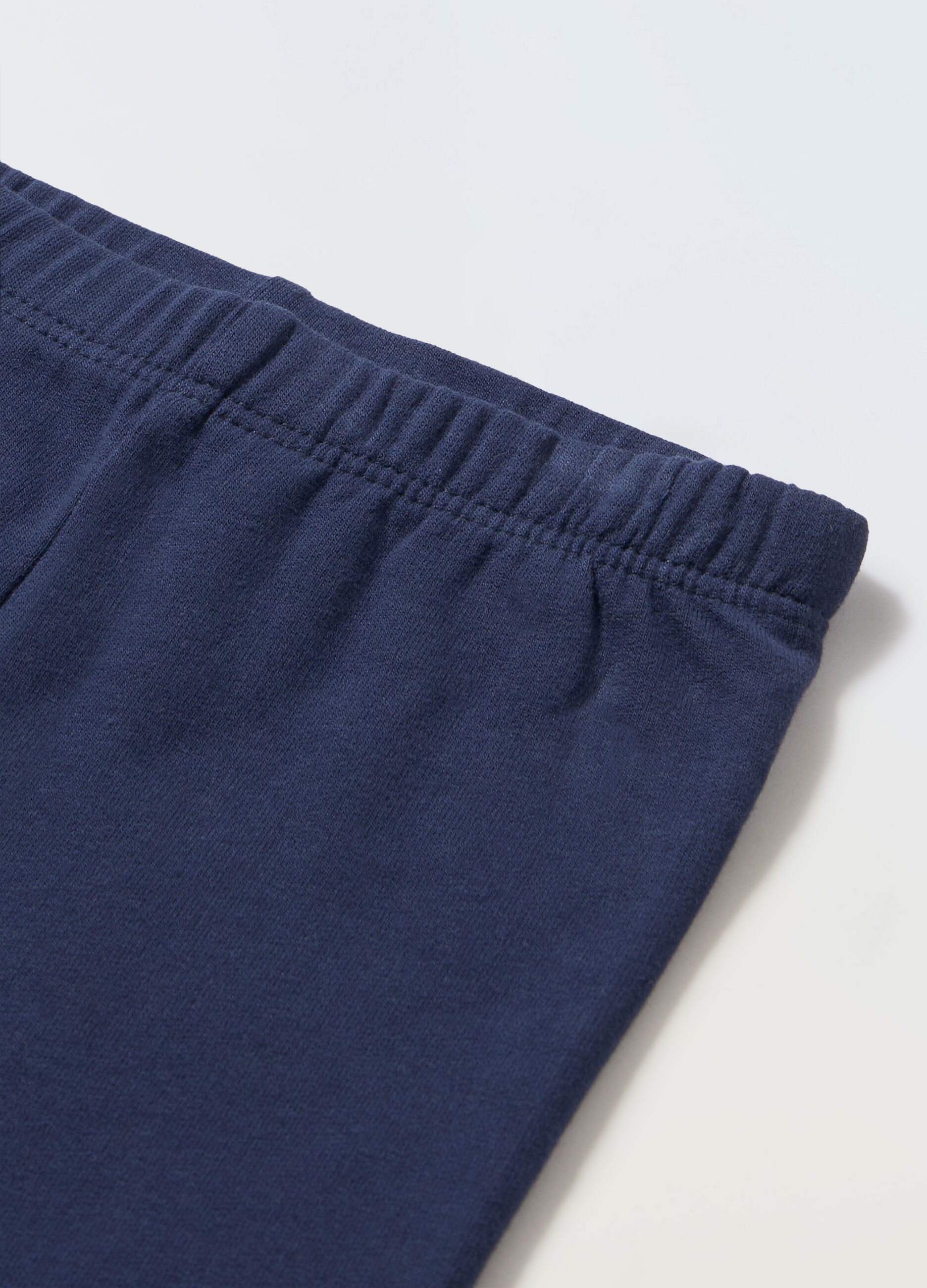 Leggings in fleece di cotone stretch neonata_1