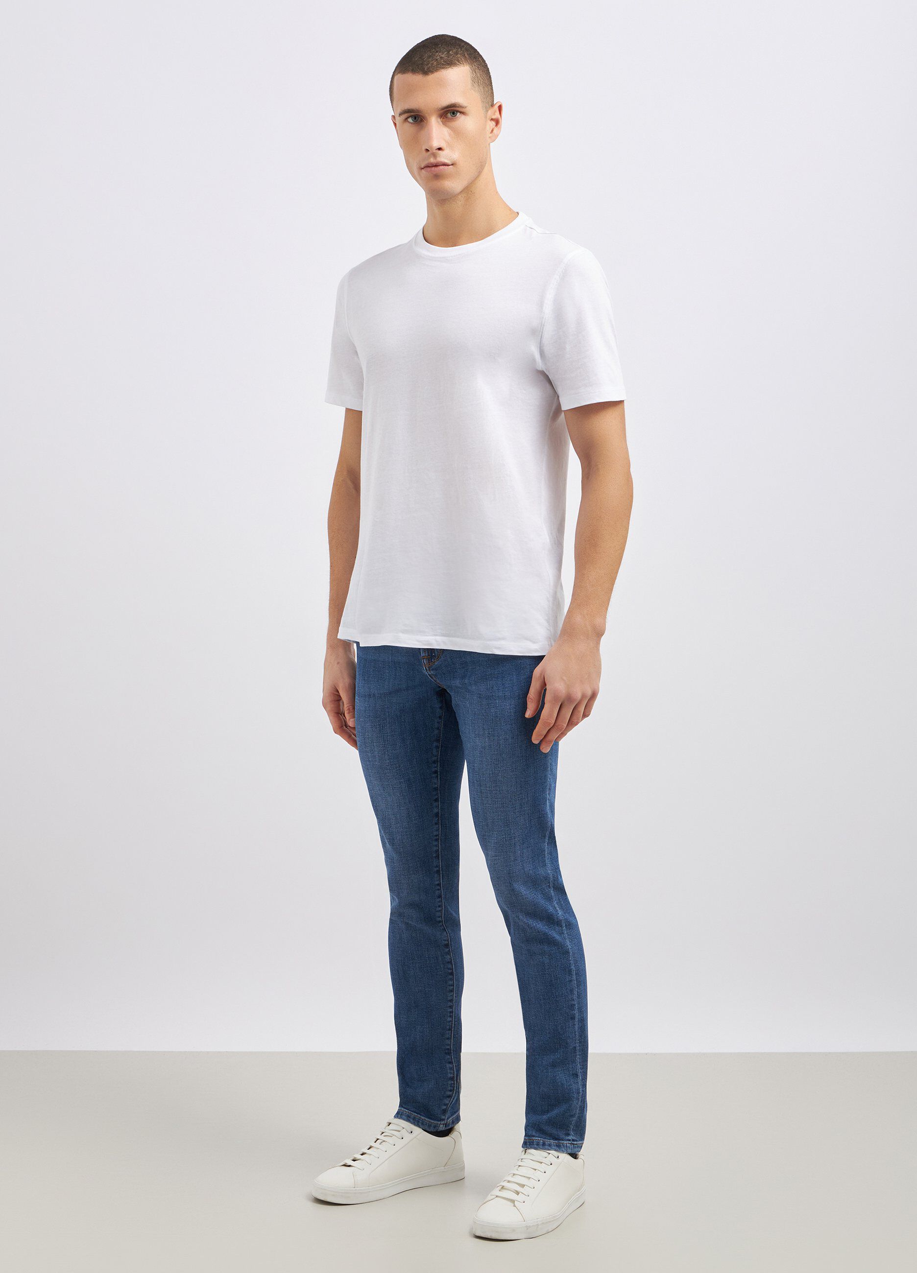 Pantaloni slim fit in denim uomo_0