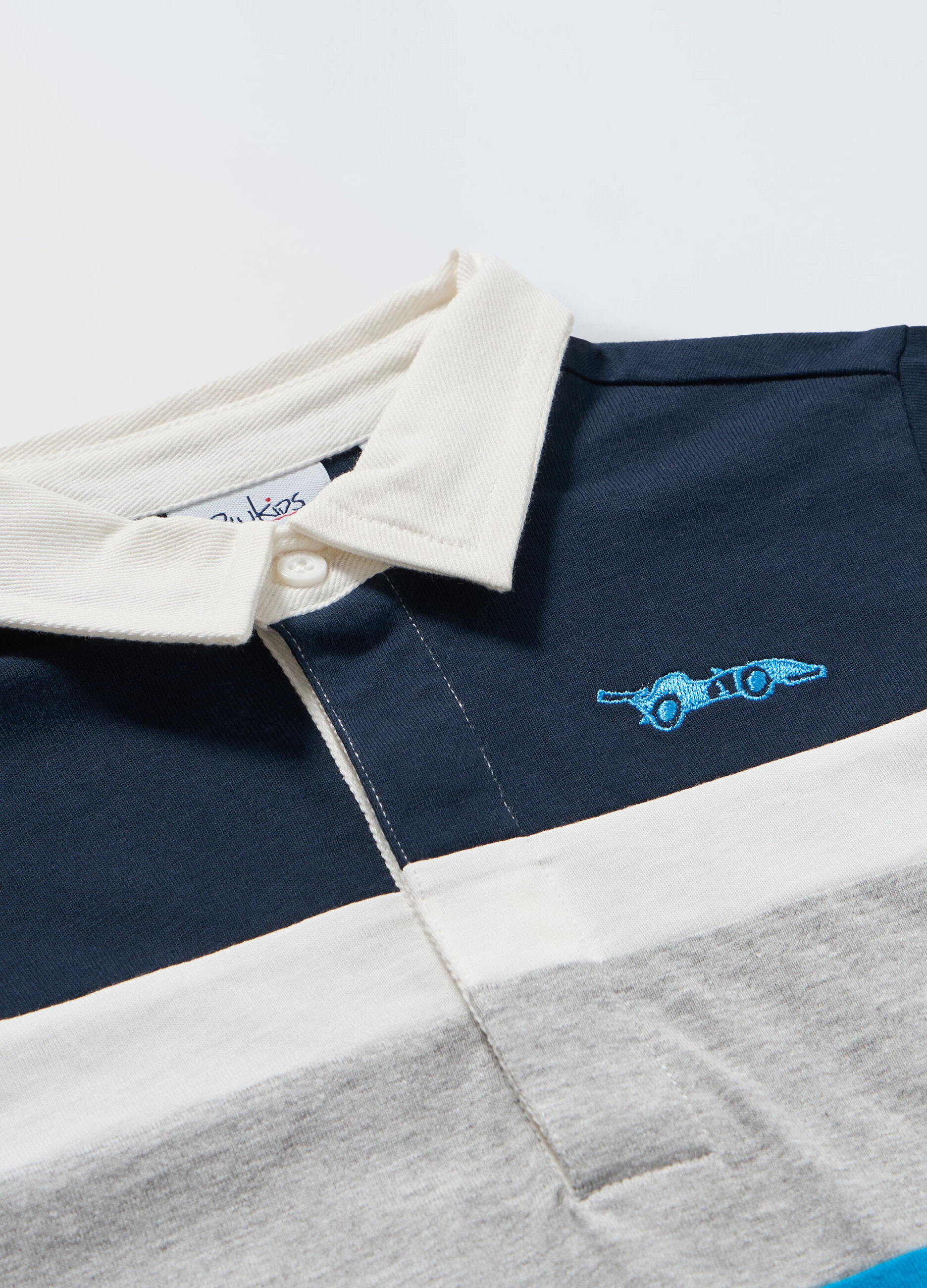Polo rigata in puro cotone neonato_1