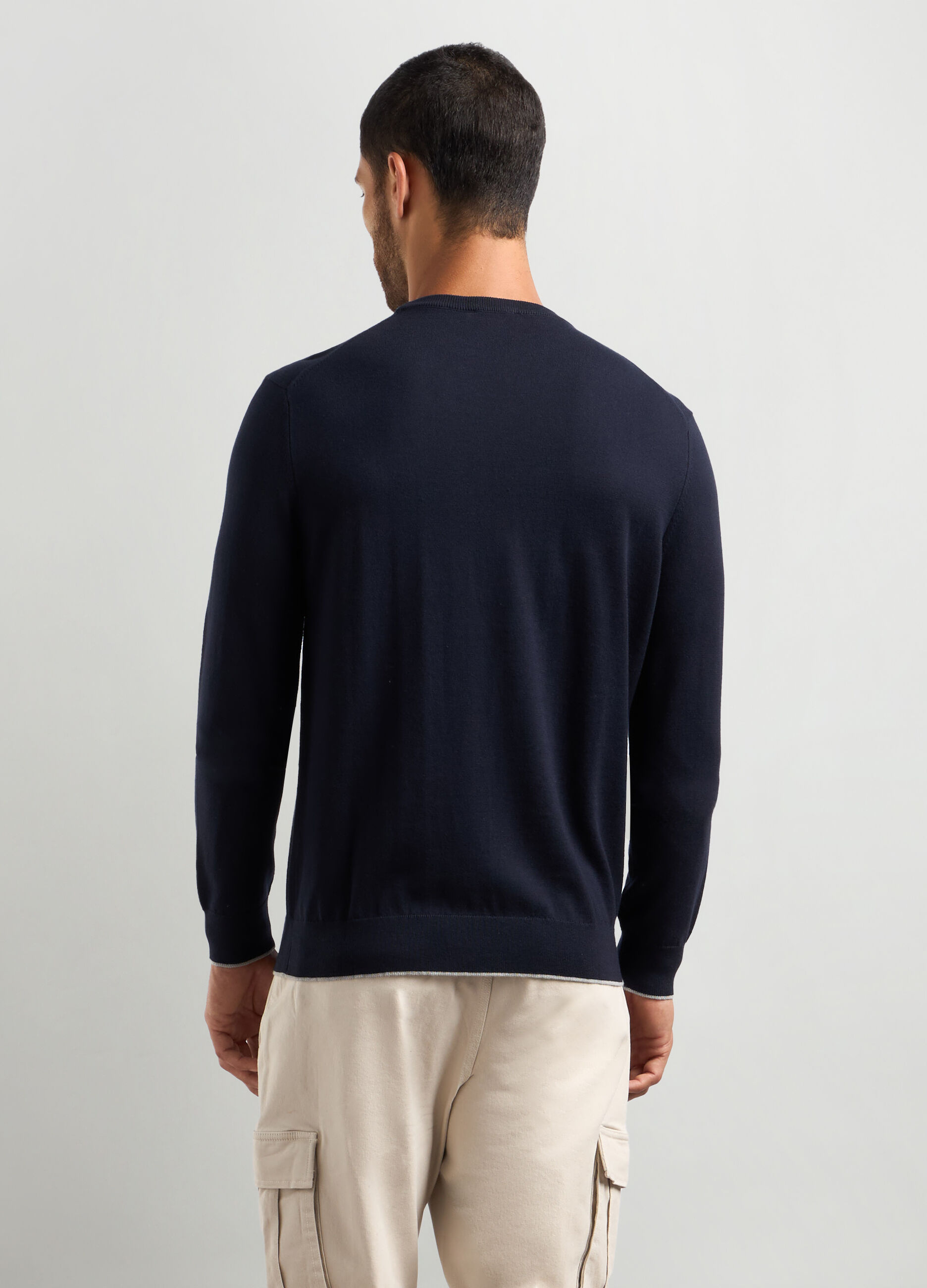 Maglione girocollo misto cotone uomo_1