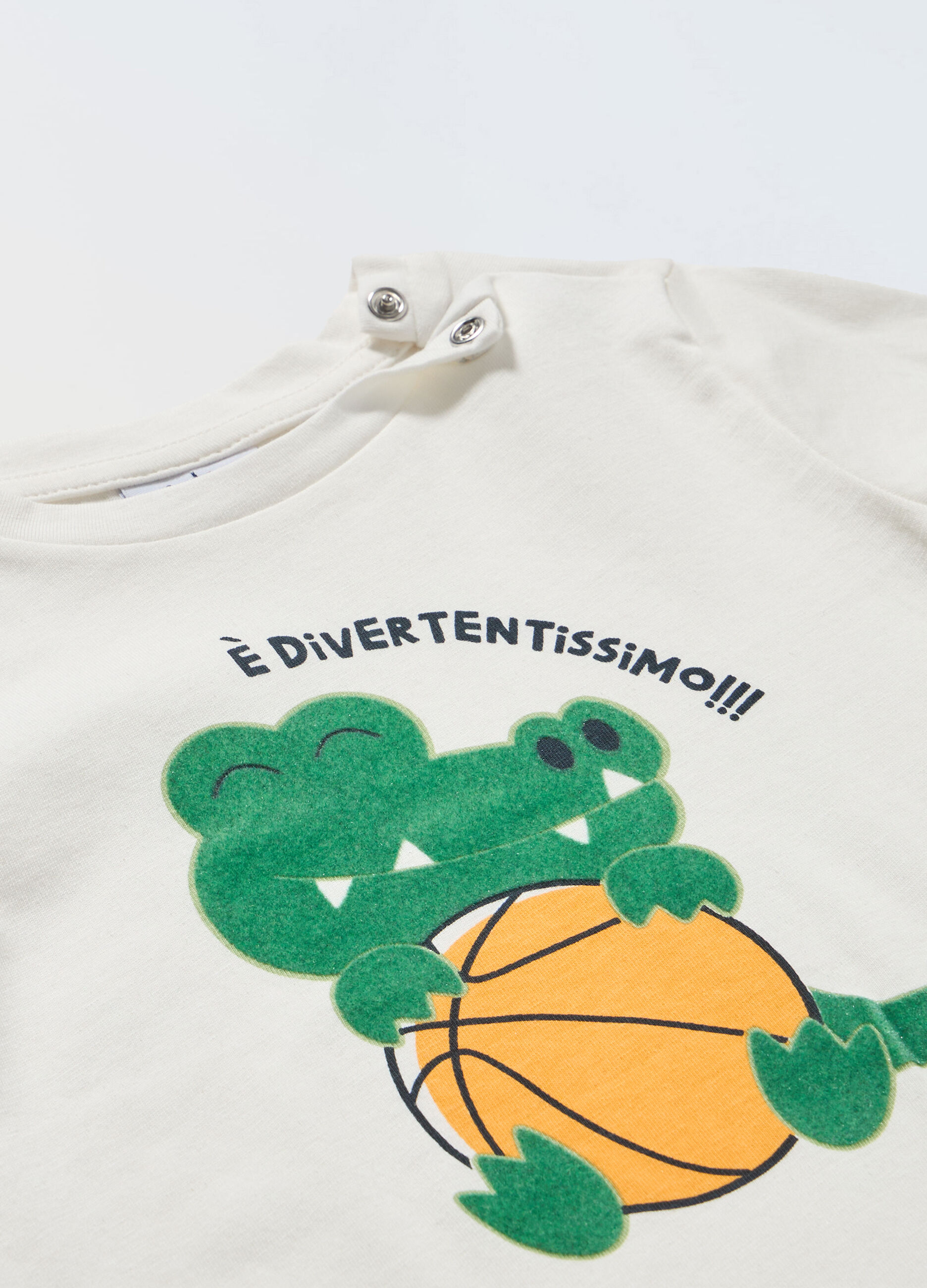 T-shirt a maniche lunghe in puro cotone neonato_1