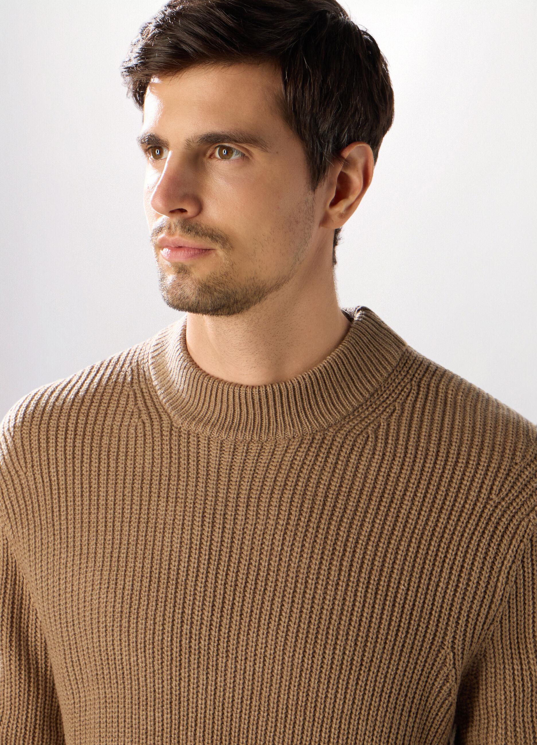 Maglione collo camino a costa inglese uomo_2