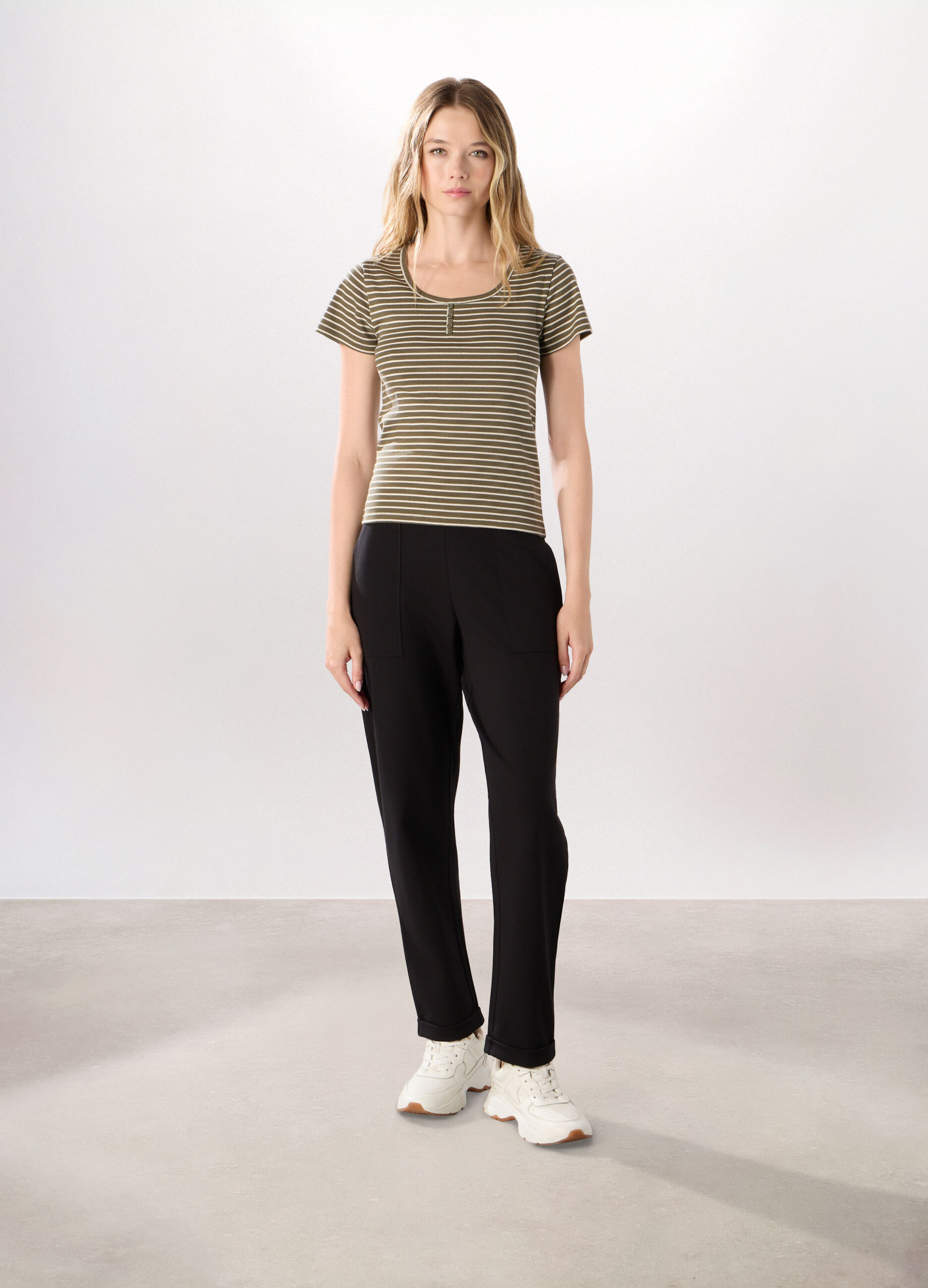 Jogger in jersey stretch misto viscosa donna_0