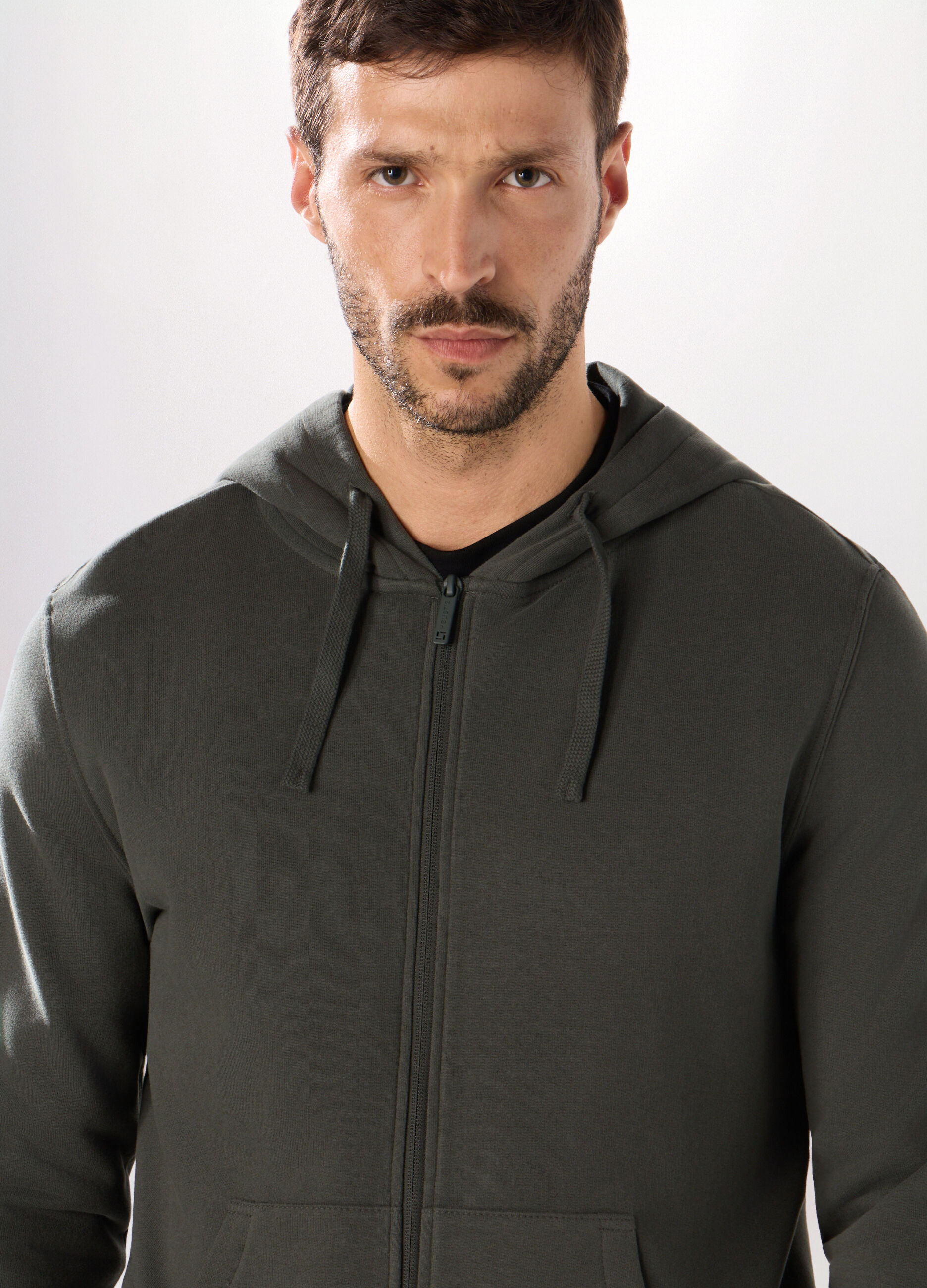 Felpa con cappuccio in puro cotone uomo_2