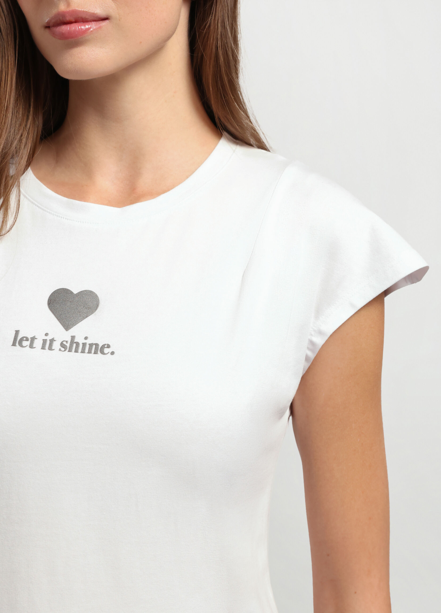 T-shirt in jersey di cotone stretch donna_2