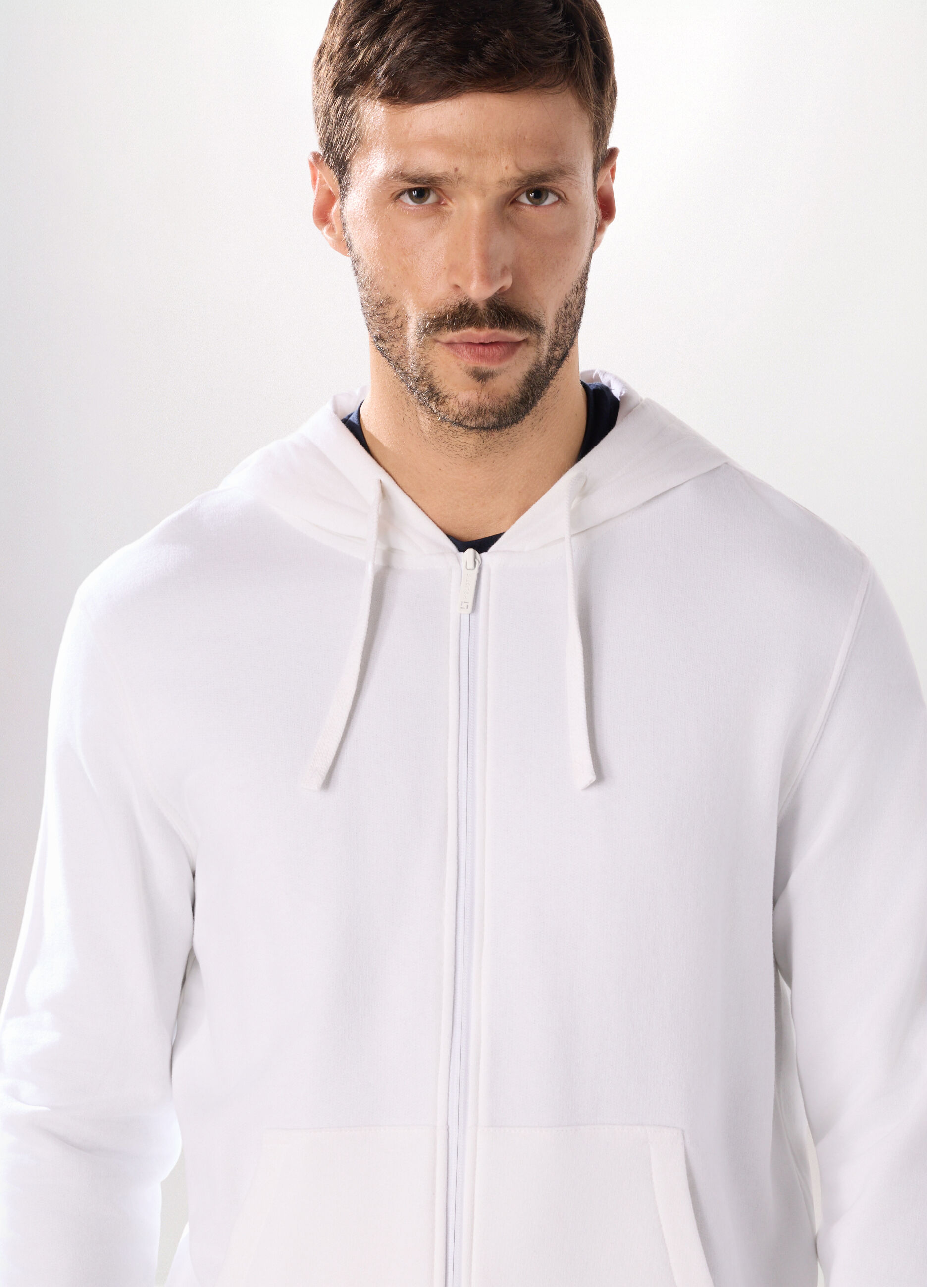 Felpa con cappuccio in puro cotone uomo_2