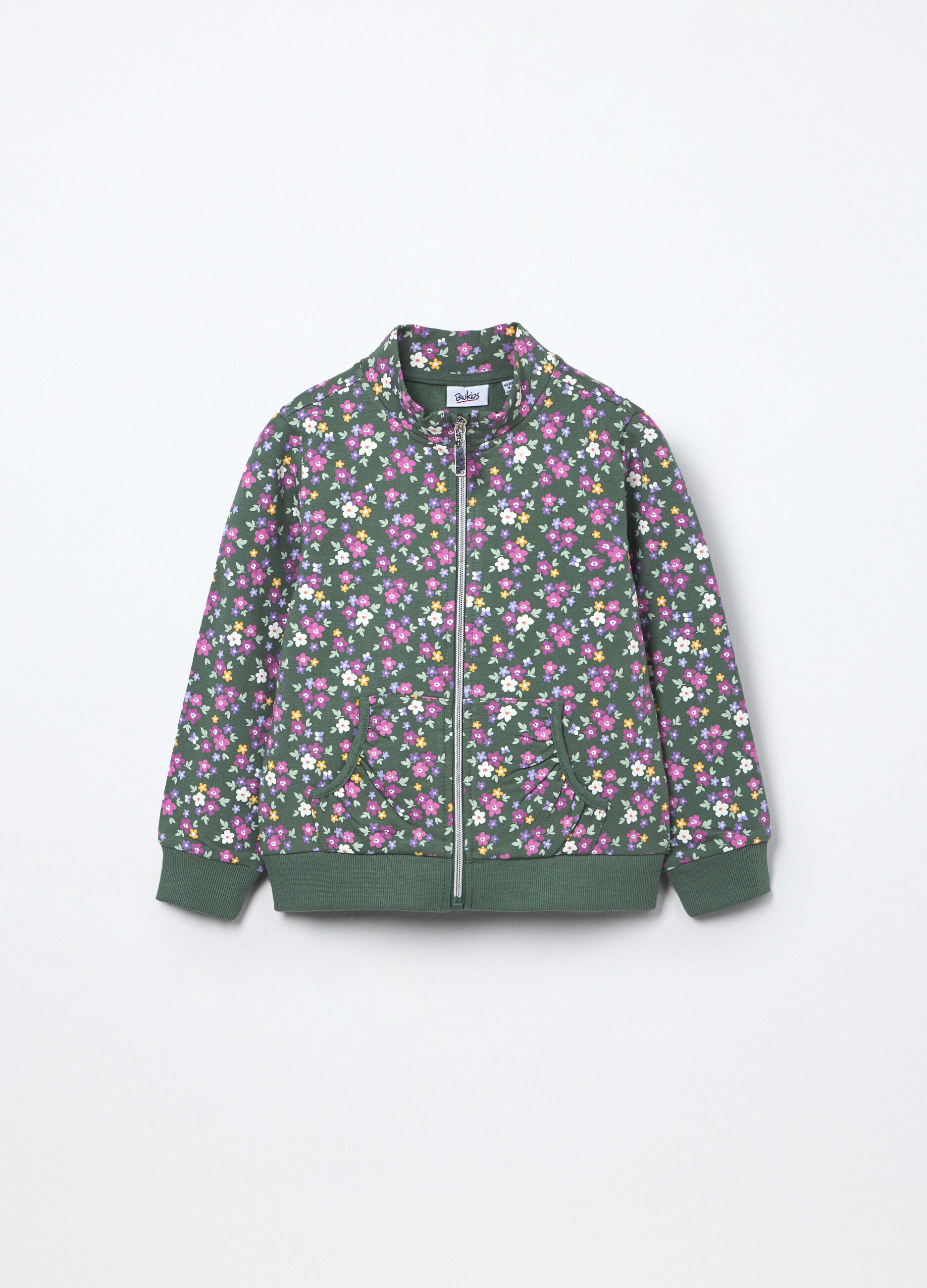 Felpa in french terry di cotone stretch bambina_0