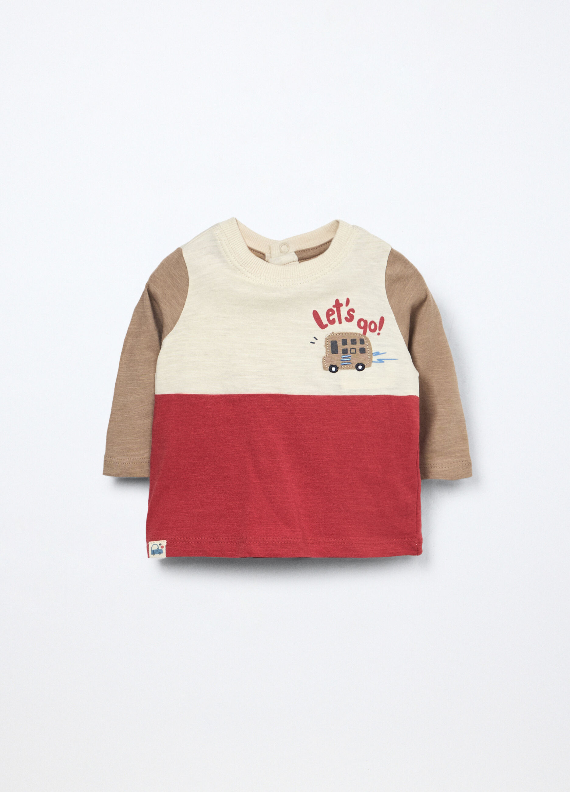 T-shirt in jersey slub di puro cotone neonato_0