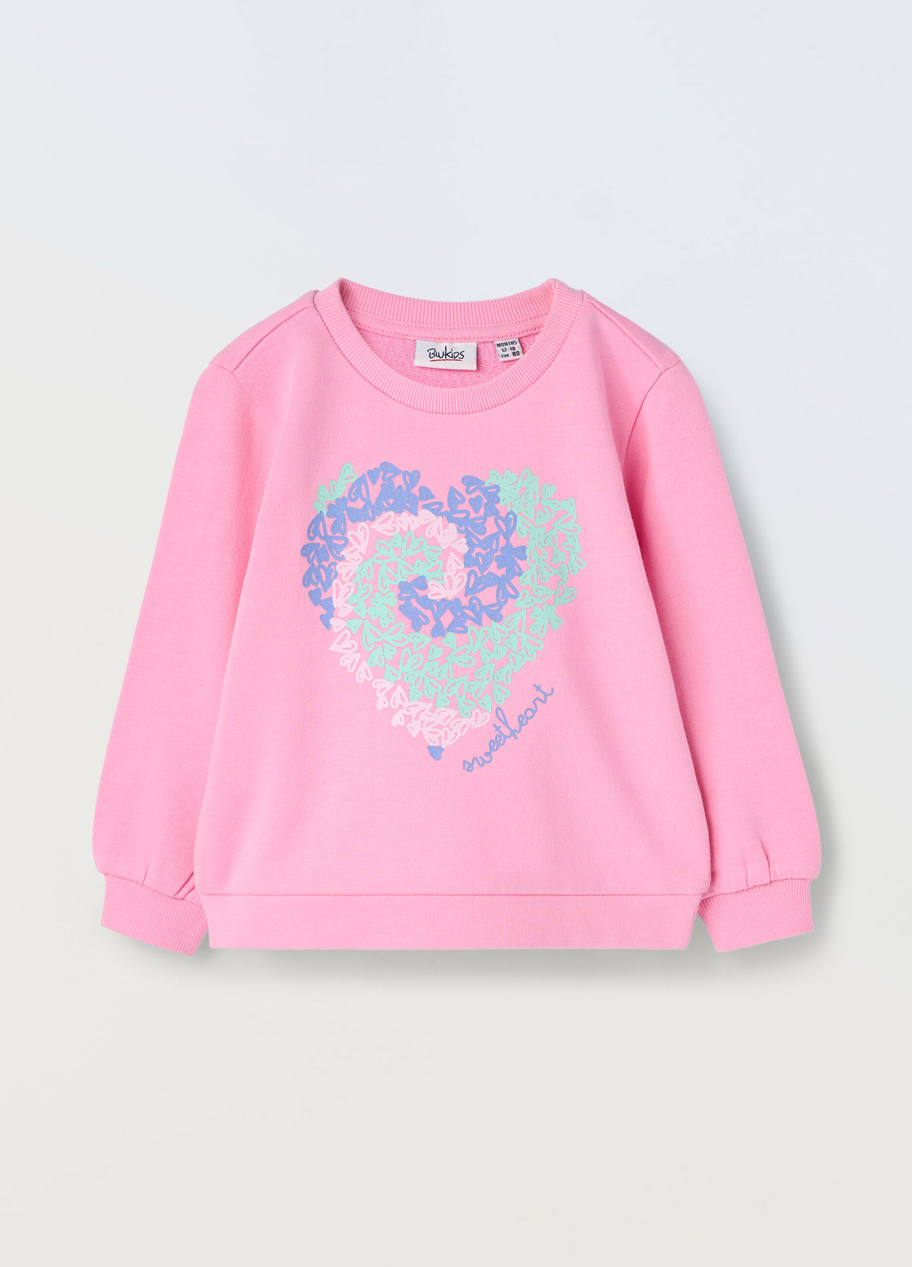 Felpa in puro cotone con stampa neonata_0