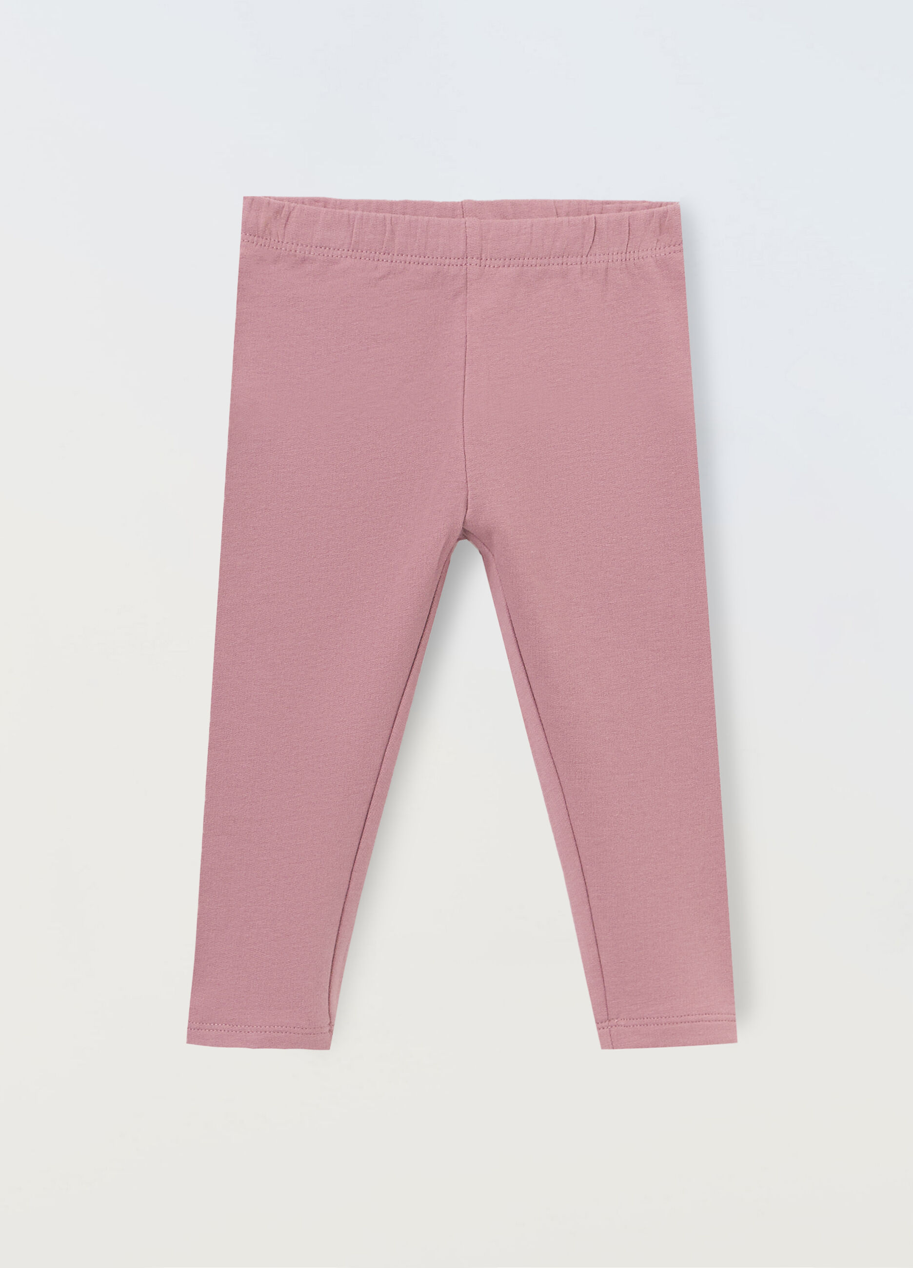 Leggings in fleece di cotone stretch neonata_0