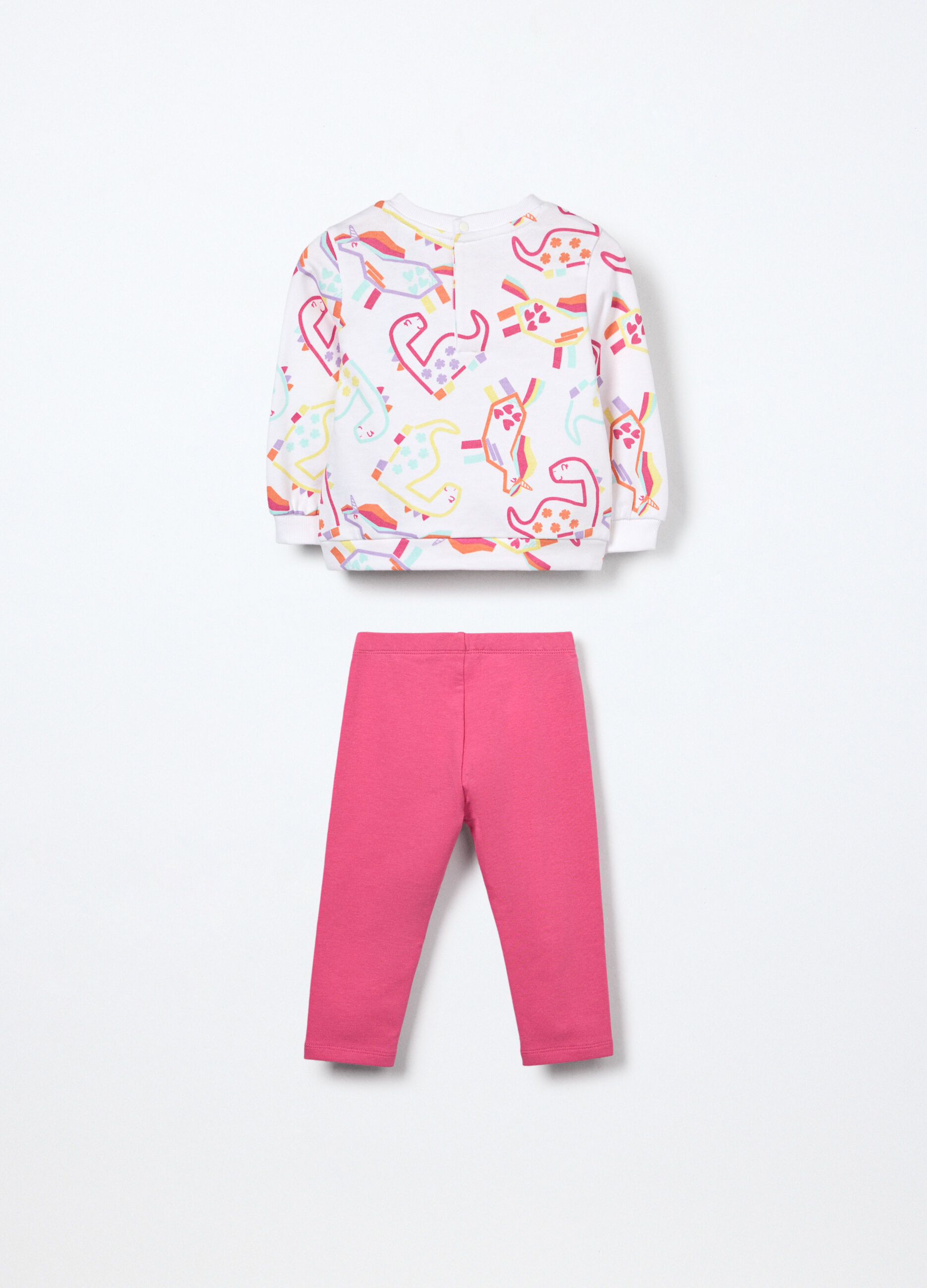 Jogging set in french terry di puro cotone neonata_1