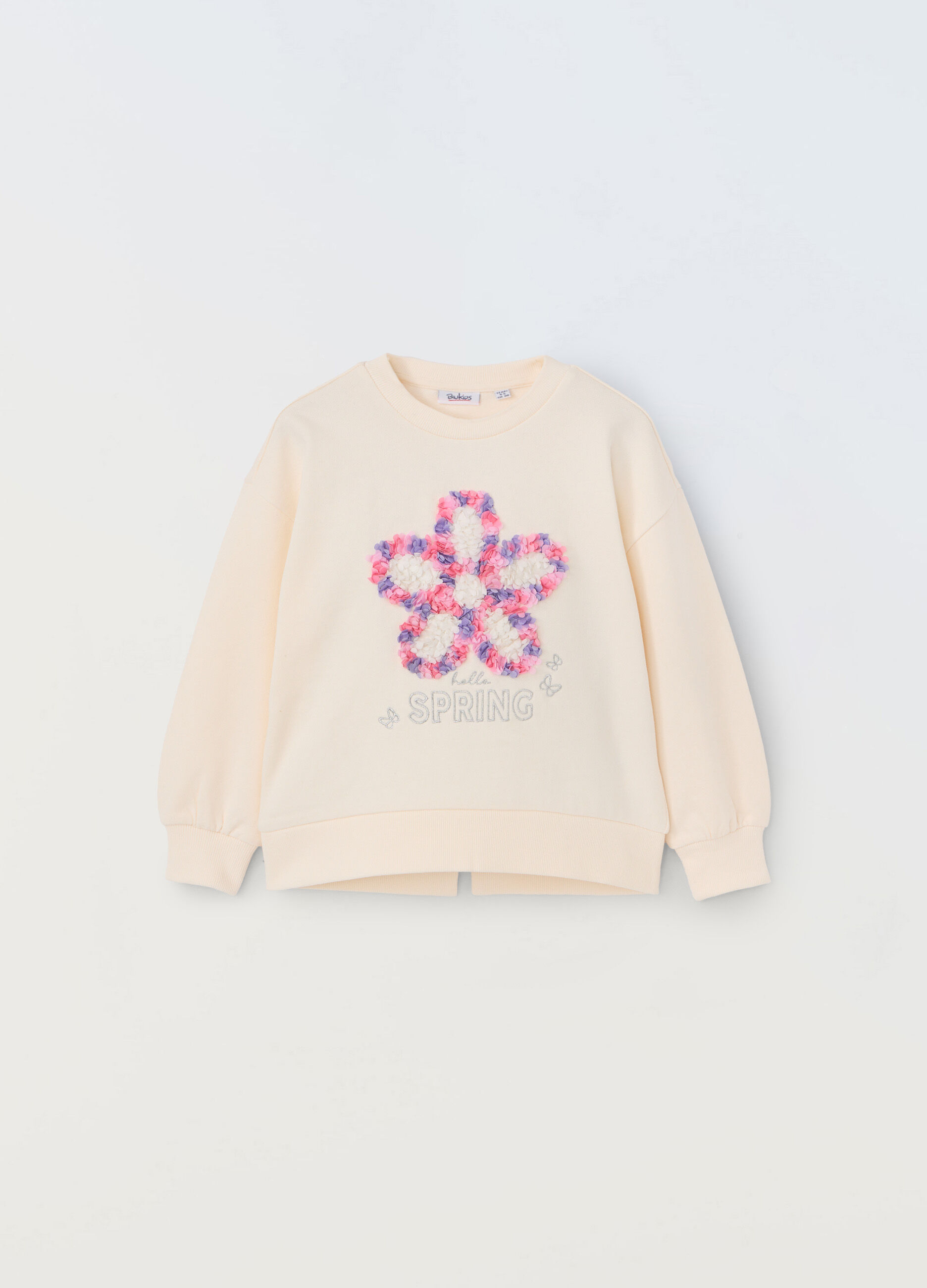 Felpa in french terry di misto cotone bambina_0