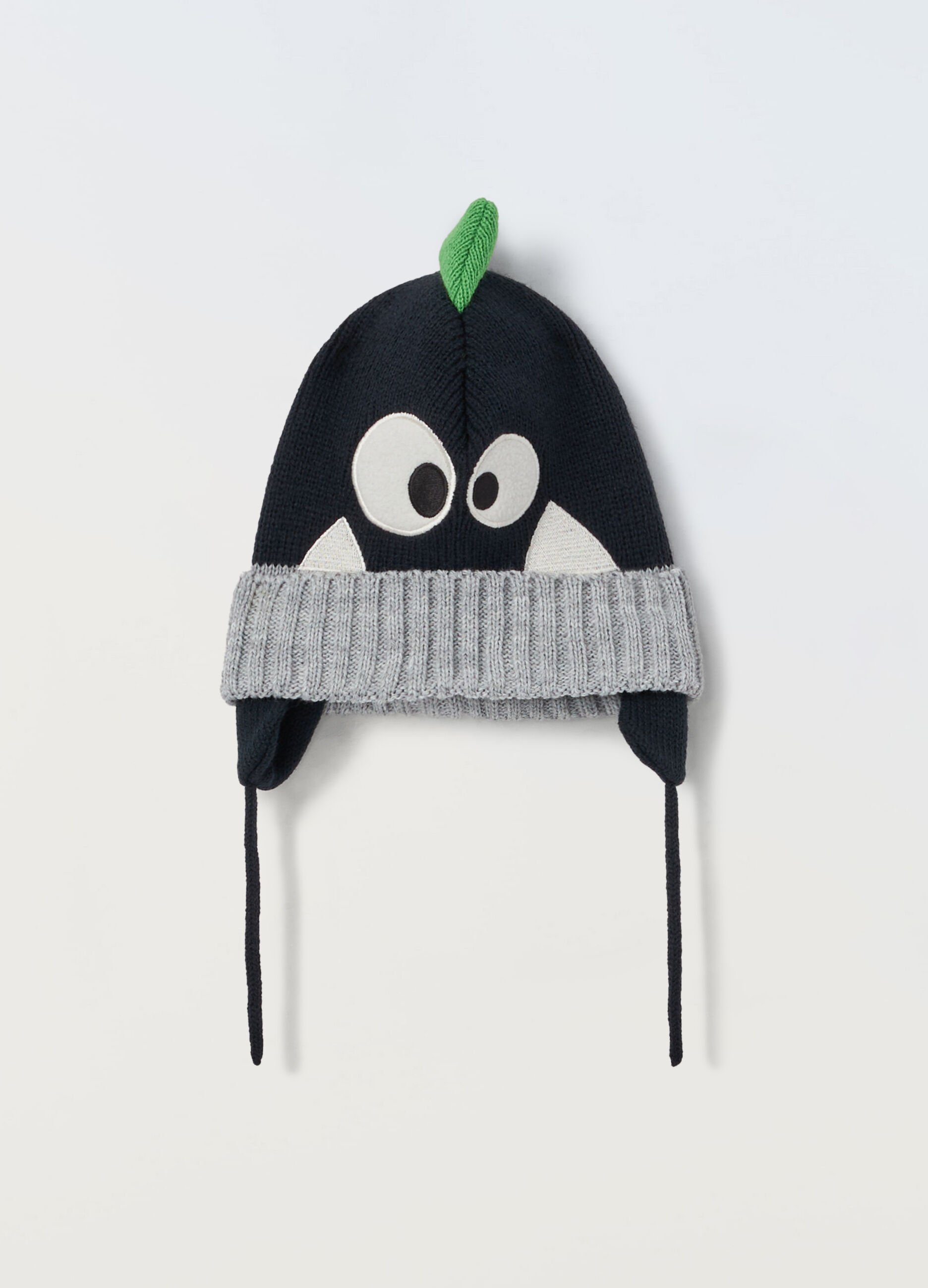 Berretto tricot con lavorazione jacquard neonato_0