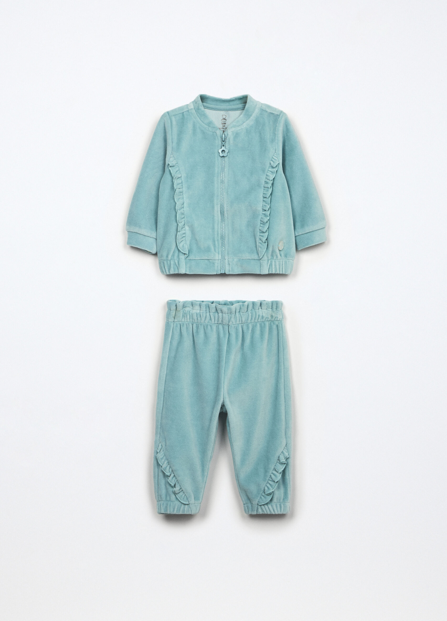 Jogging set in misto cotone velour neonata_0