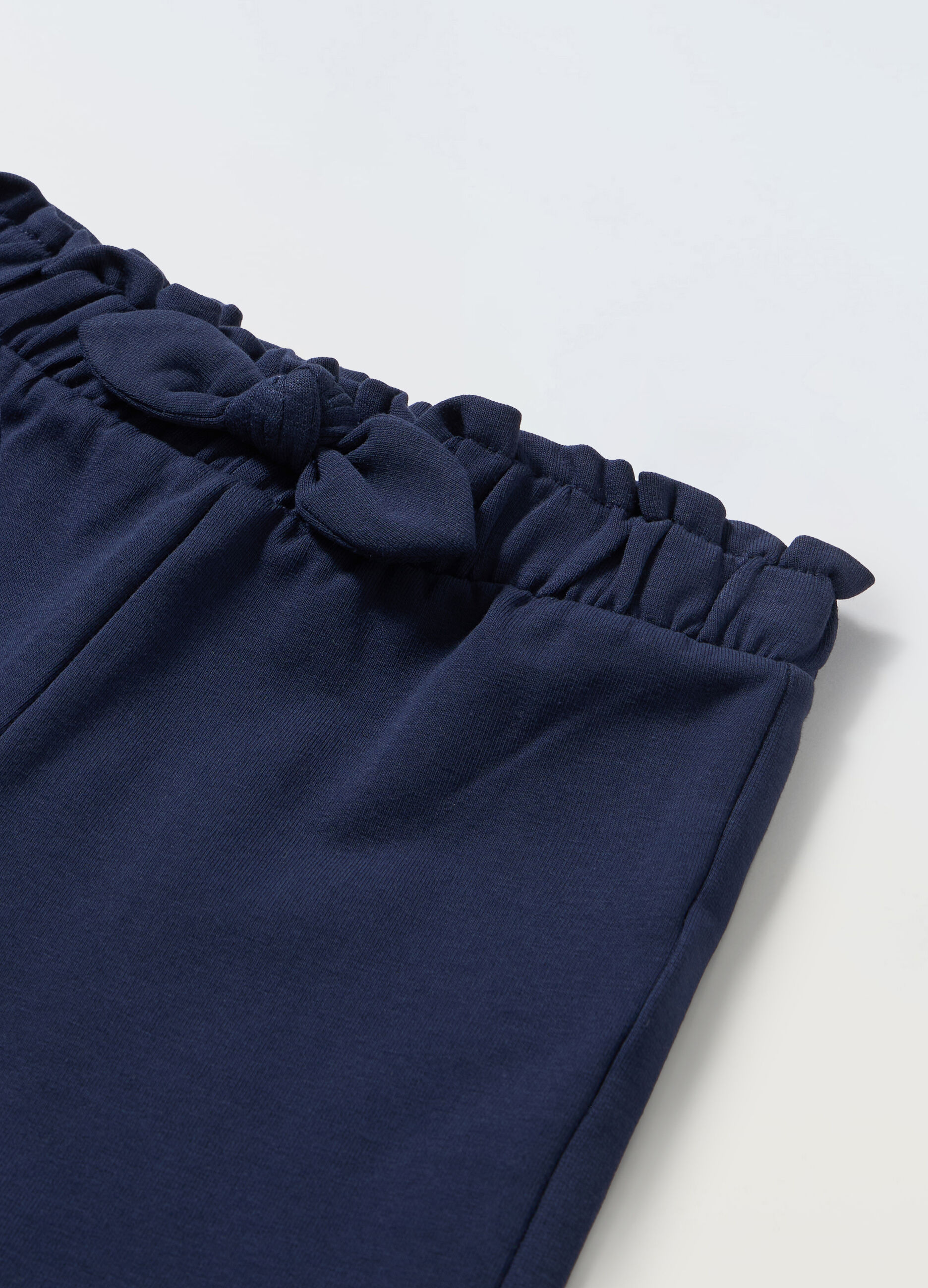 Jogger paperbag in cotone stretch neonata_1